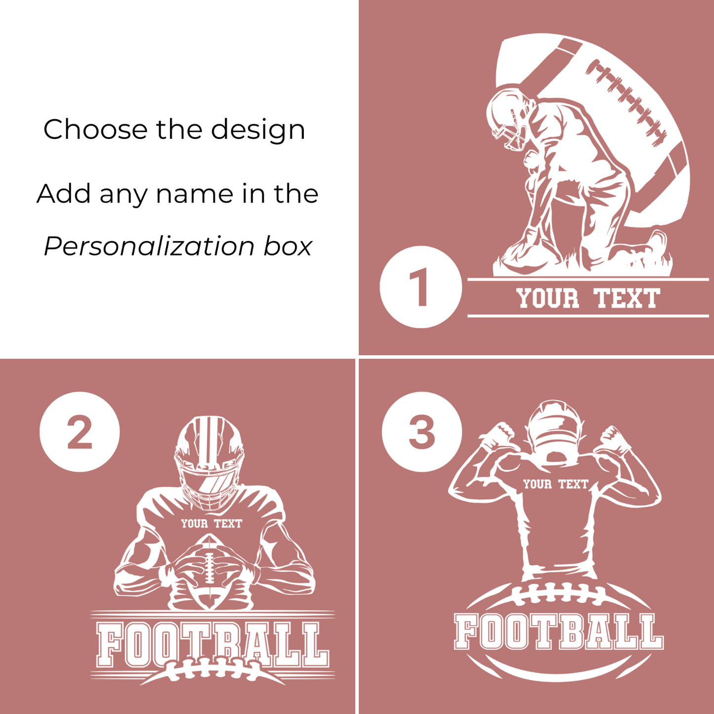 Personalized Engraved Custom Desk Wooden Stand Football Athlete Warner Gift