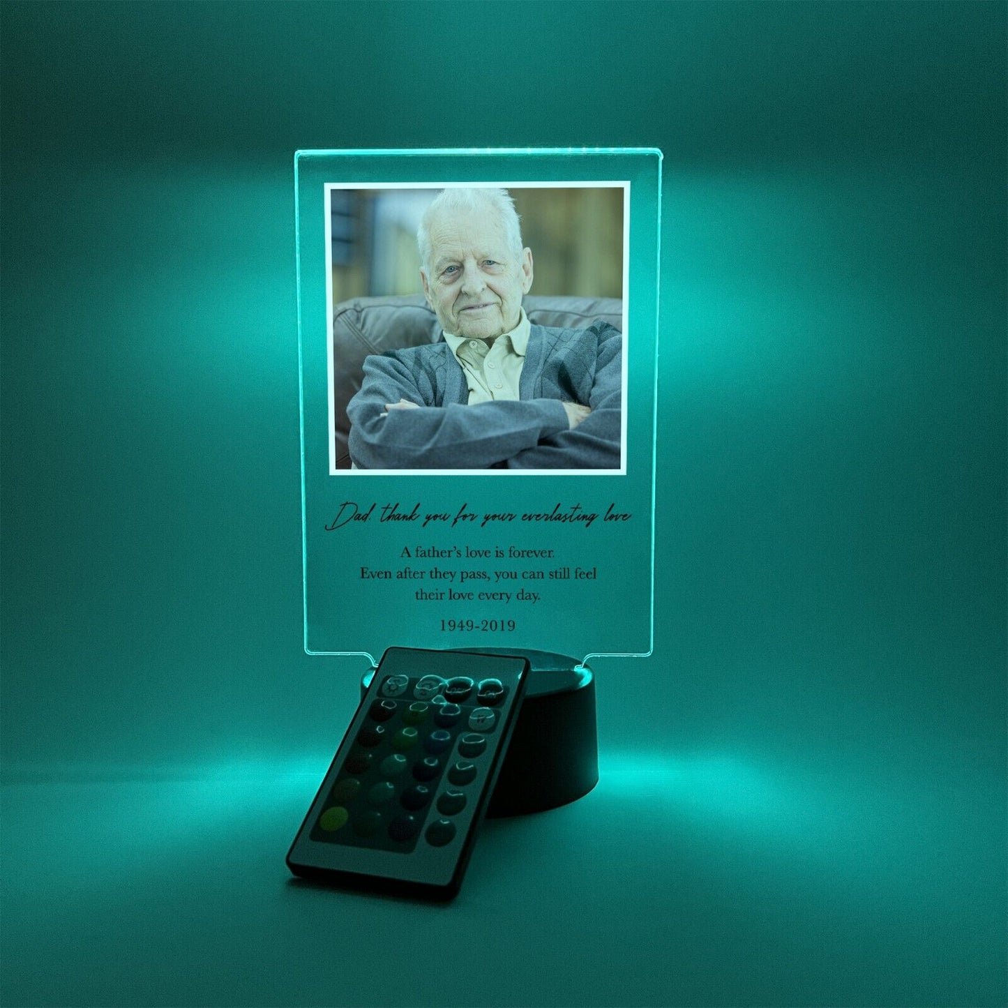 PERSONALIZED Grievance RGB In Loving Memory Light Up Custom Stand Sympathy Gift