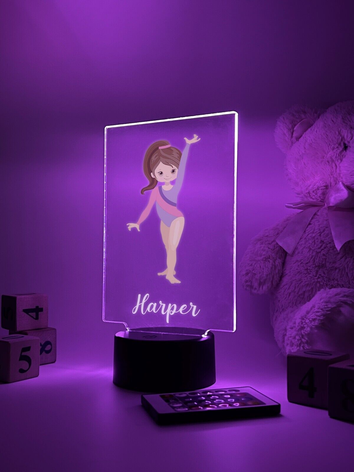 Personalized LED 16 Color Light Up Stand Gymnast Girls Sports Gift