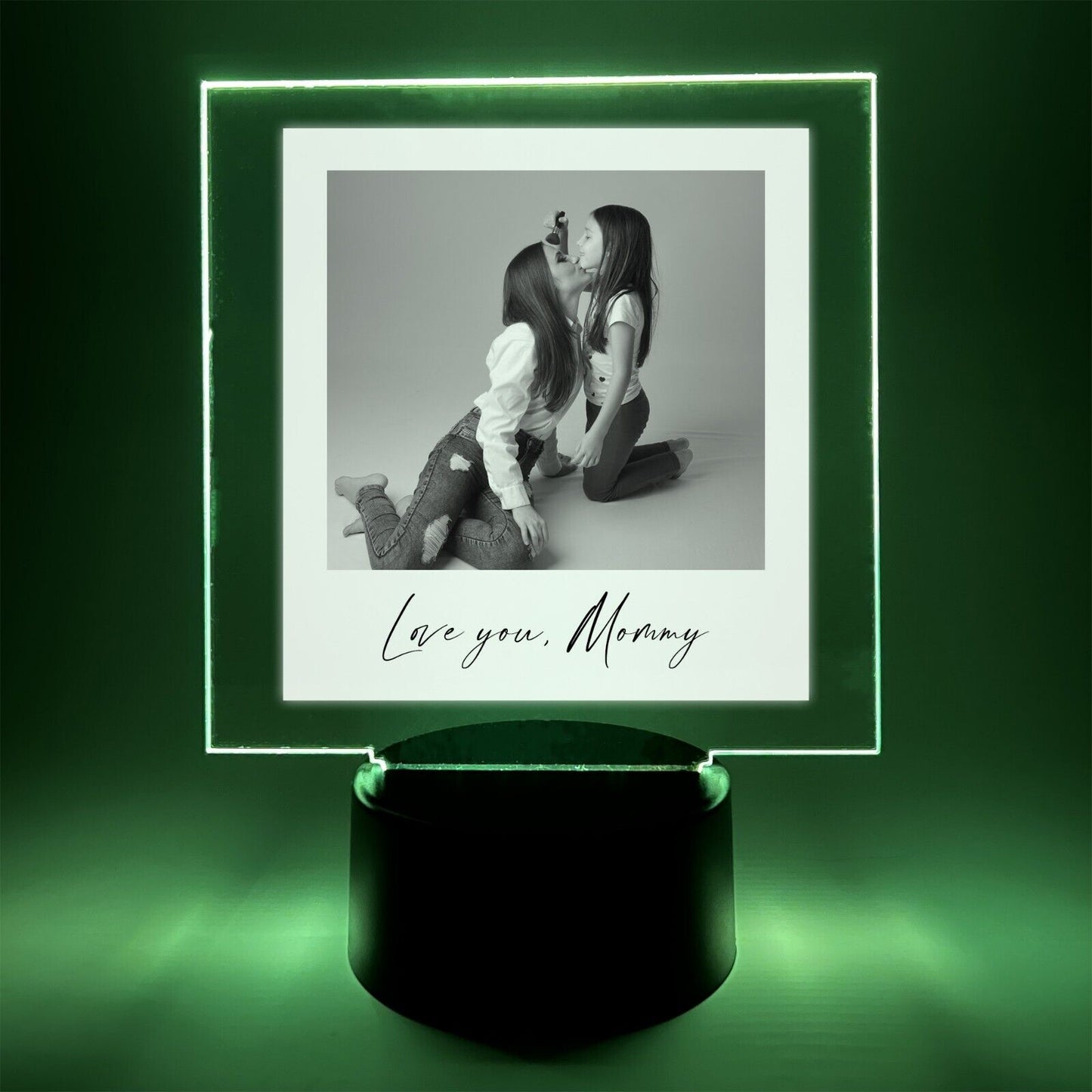 Personalized LED 16 Colors Light Up Love You Grandma Auntie Mom Home Desk Stand