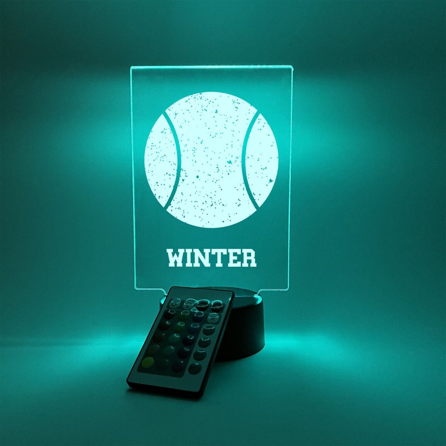 Personalized RGB Light Up Desk Lamp Stand Sports Soccer Baseball Hockey Football