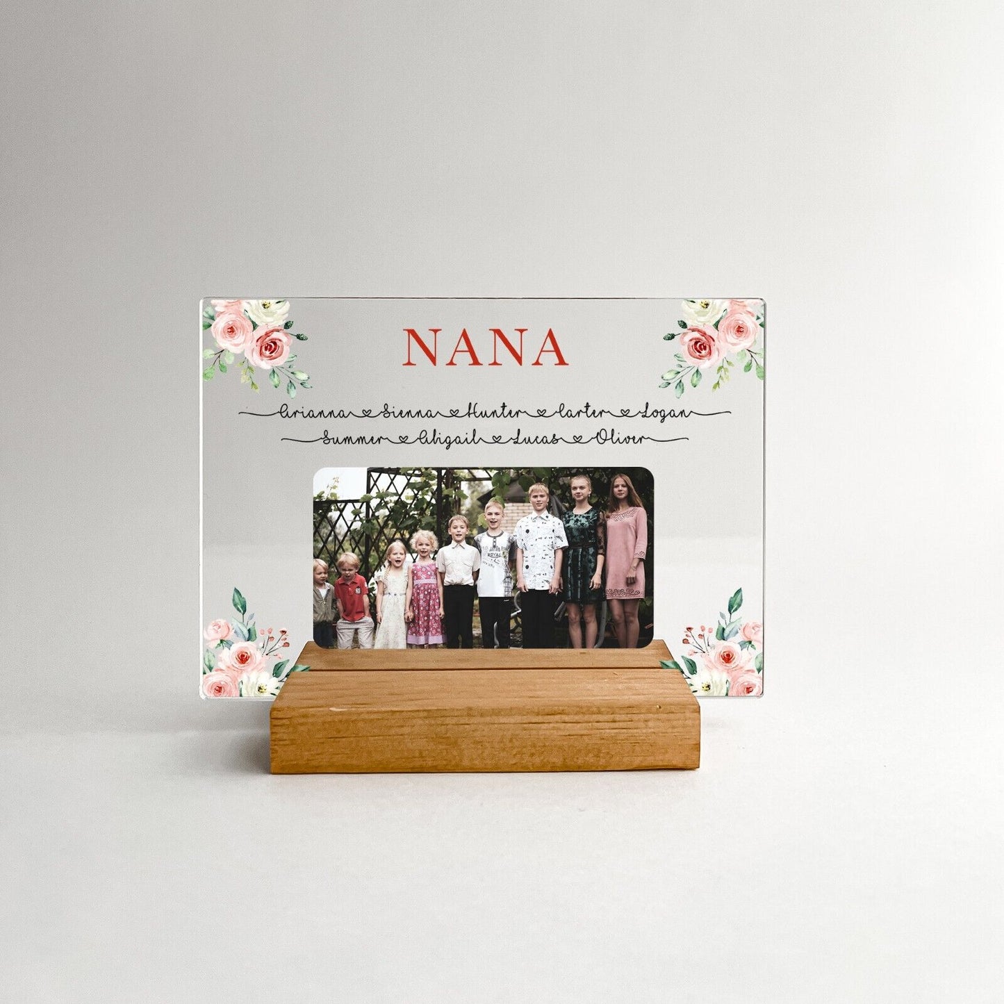 Personalized Wooden Plaque Flowers Grandma Nana Granny Mother's Day Gift