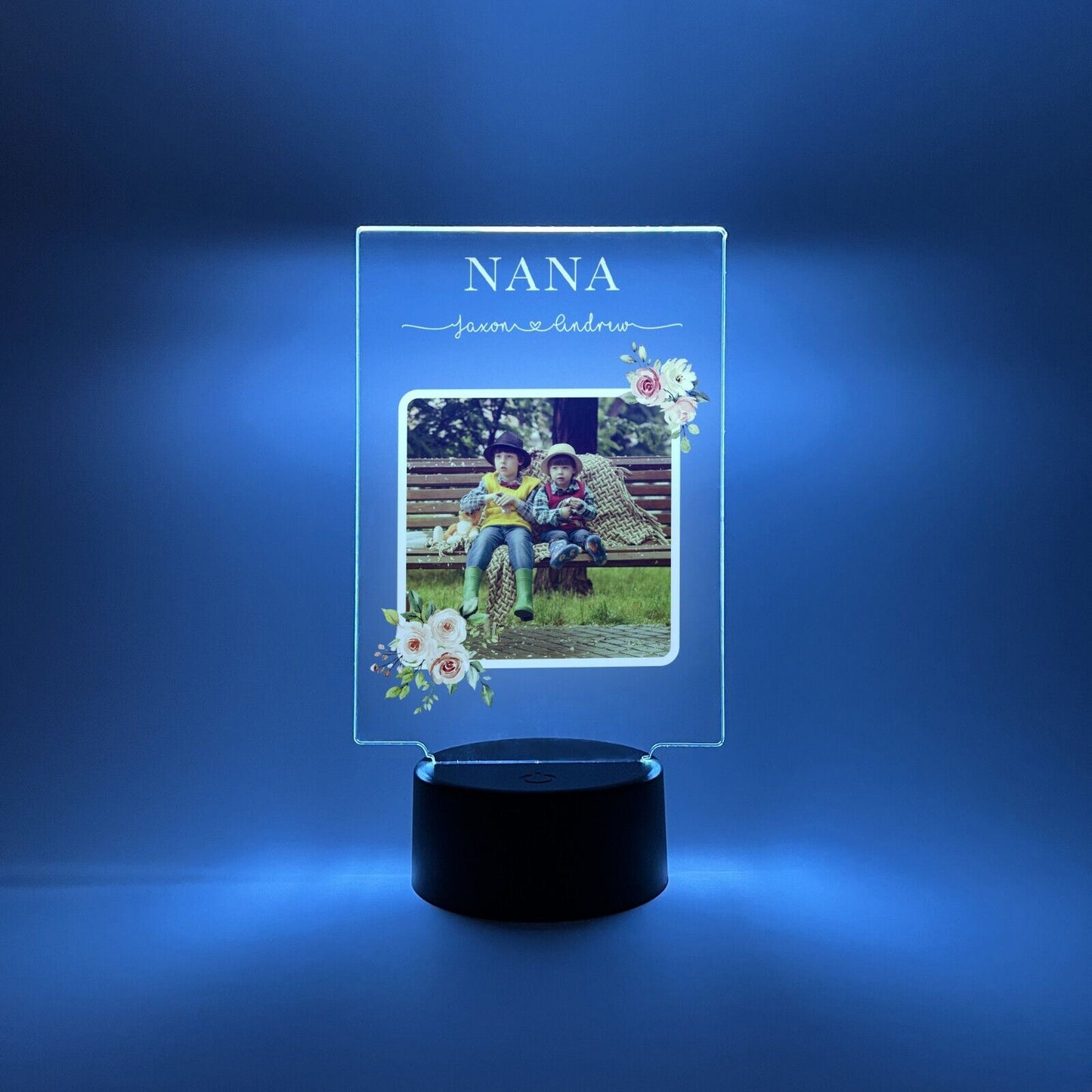 Personalized LED 16 Colors Light Up Flowers Grandma Mother's Day Home Desk Stand
