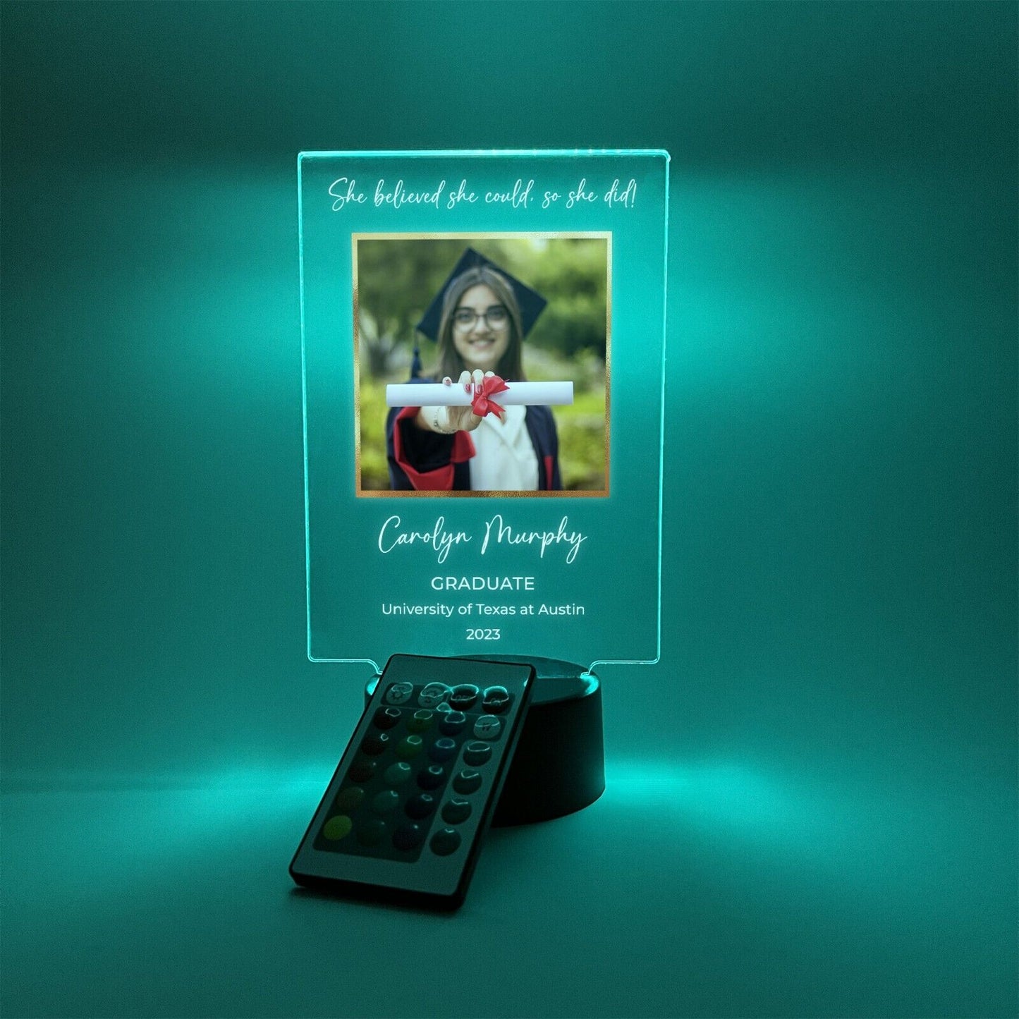 Custom Photo Graduation LED Light Up Lamp High School College Graduate Gift
