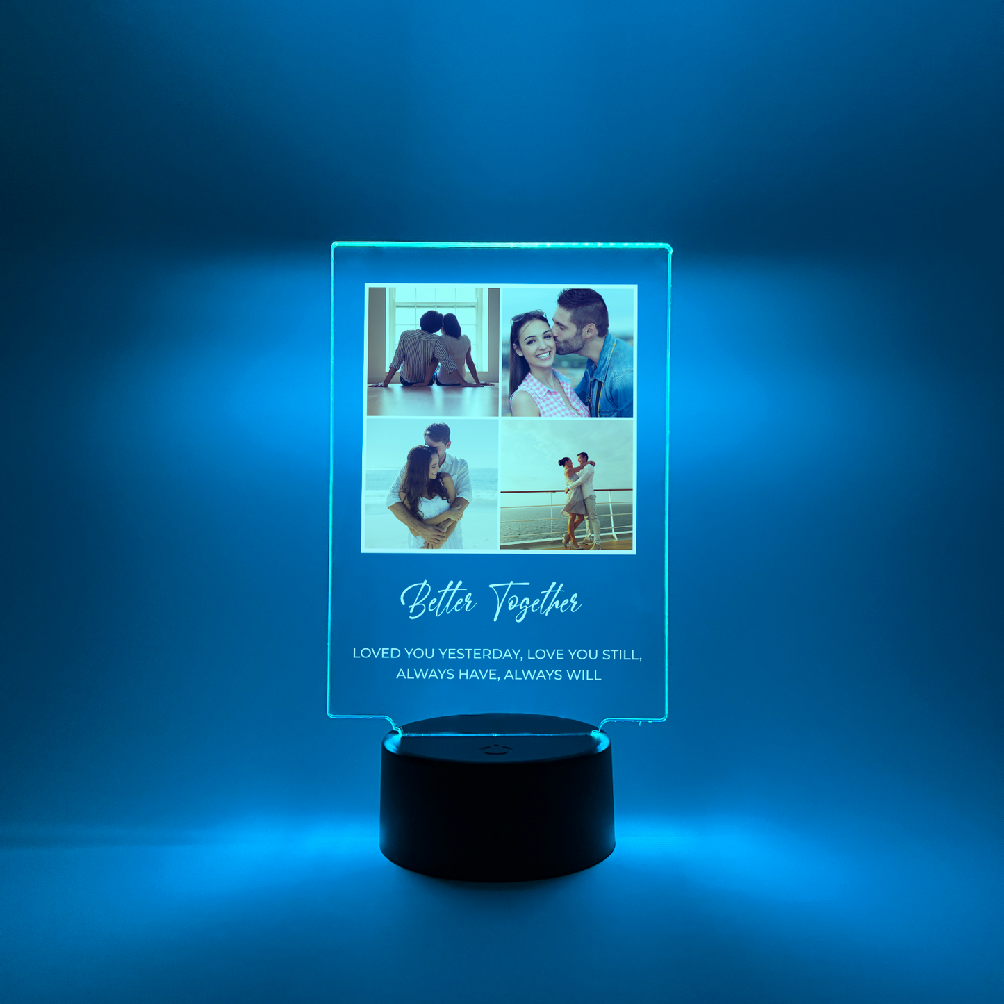 Personalized 4 Picture Collage LED Night Light Up -Best Friends, Valentine Gift