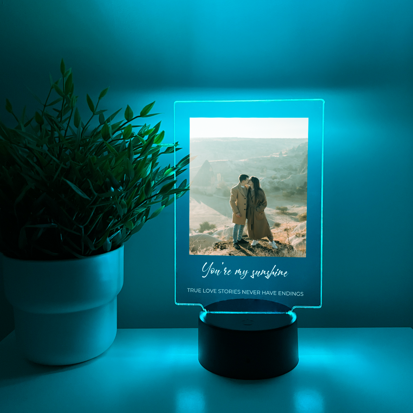 Custom Photo Picture Personalized LED Night Light Up - Engagement, Wedding, Gift