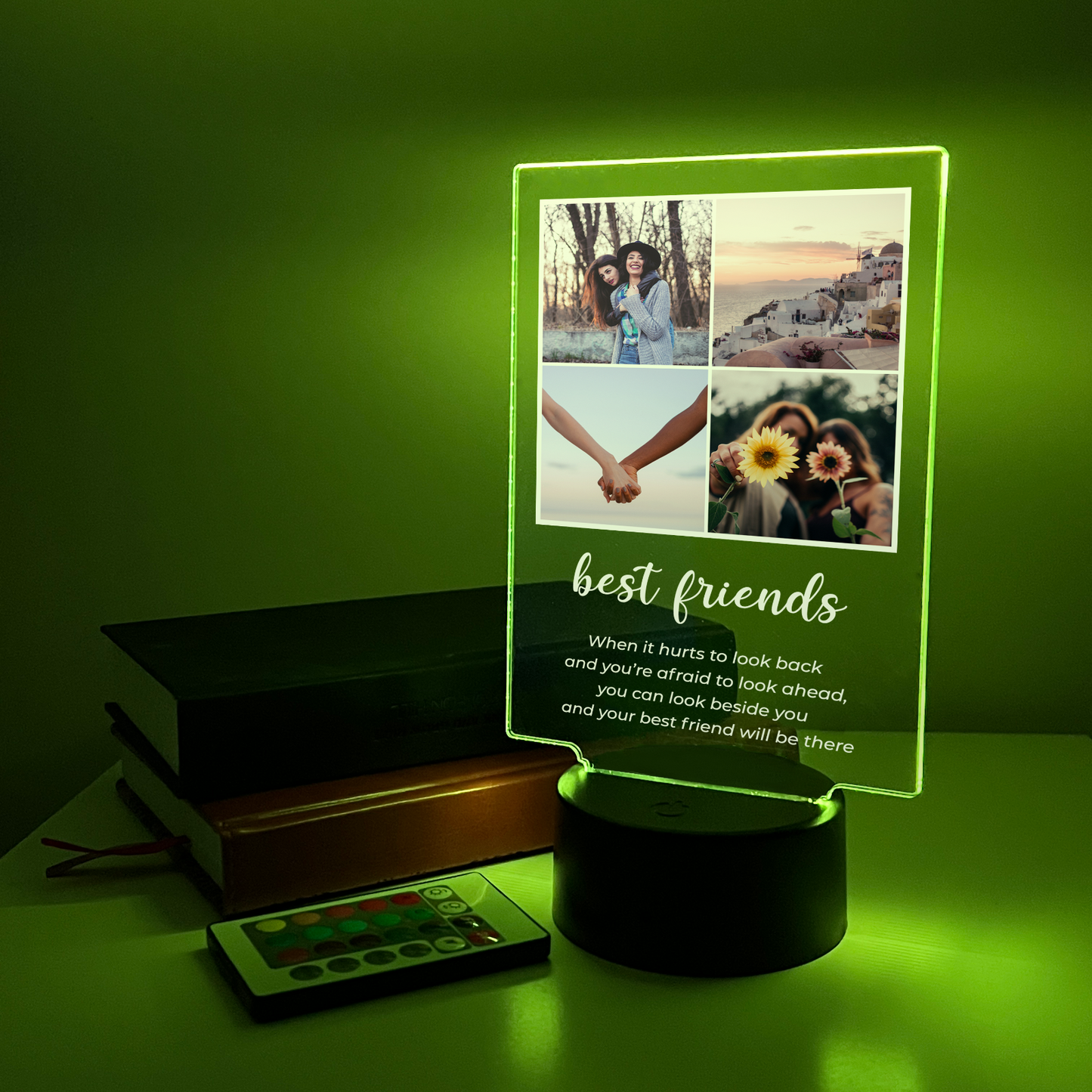 Personalized 4Picture Custom Collage LED NightLight Up-Best Friend, Family, Gift