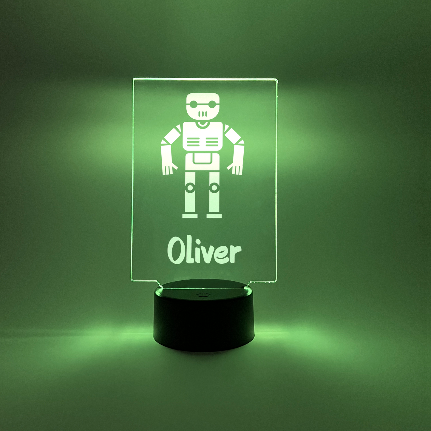 Personalized LED 16 Color Light Up Lamp Stand Boys Rocket Space RGB Nightlight
