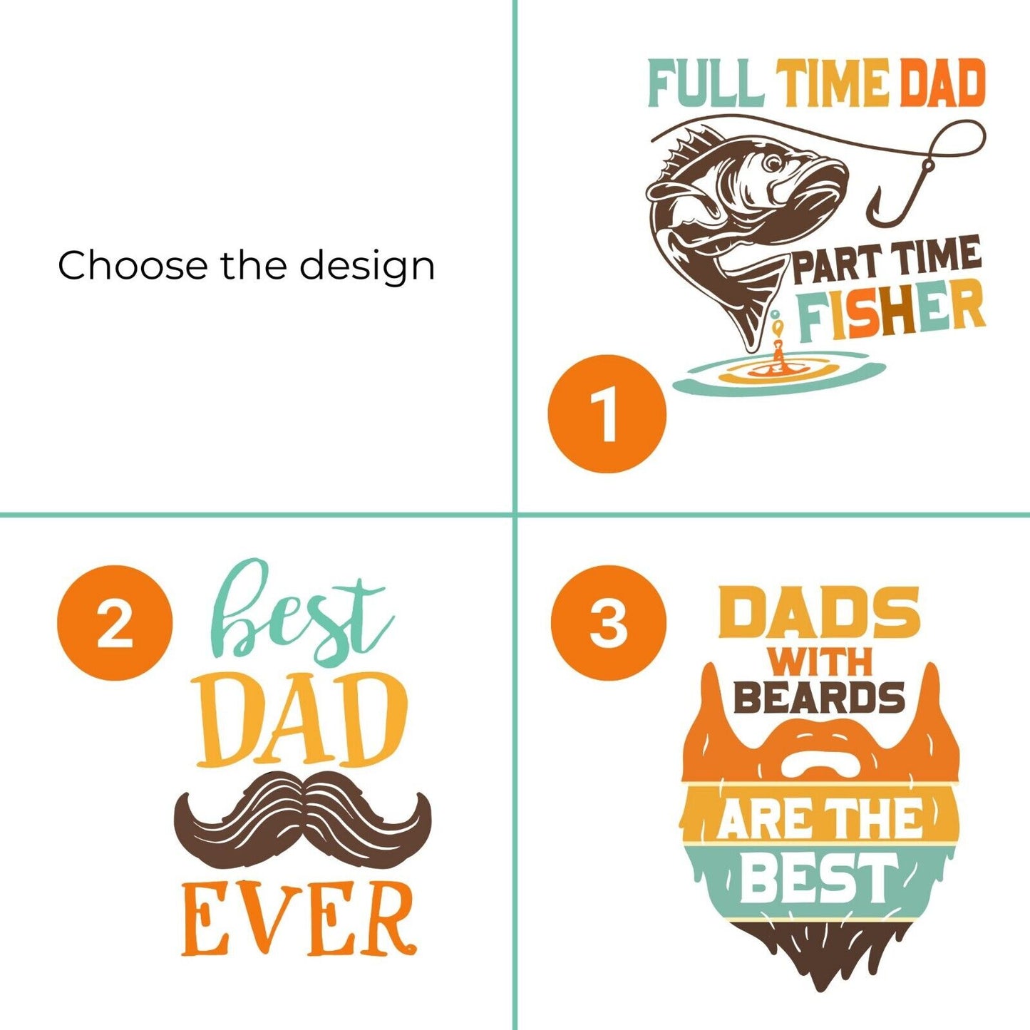 Personalized Wood Base Desk Table Stand Father's Day Best Dad Fishing Beard Gift