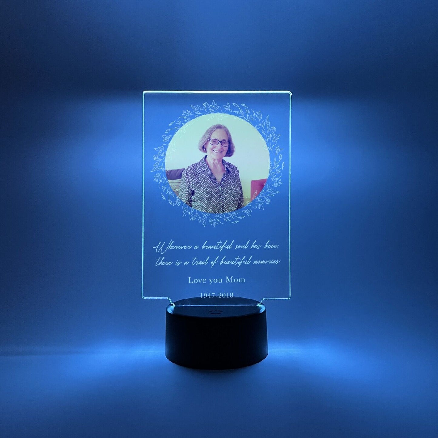 PERSONALIZED Grievance RGB Light LED Custom Photo Memorial Gift Sympathy Plaque