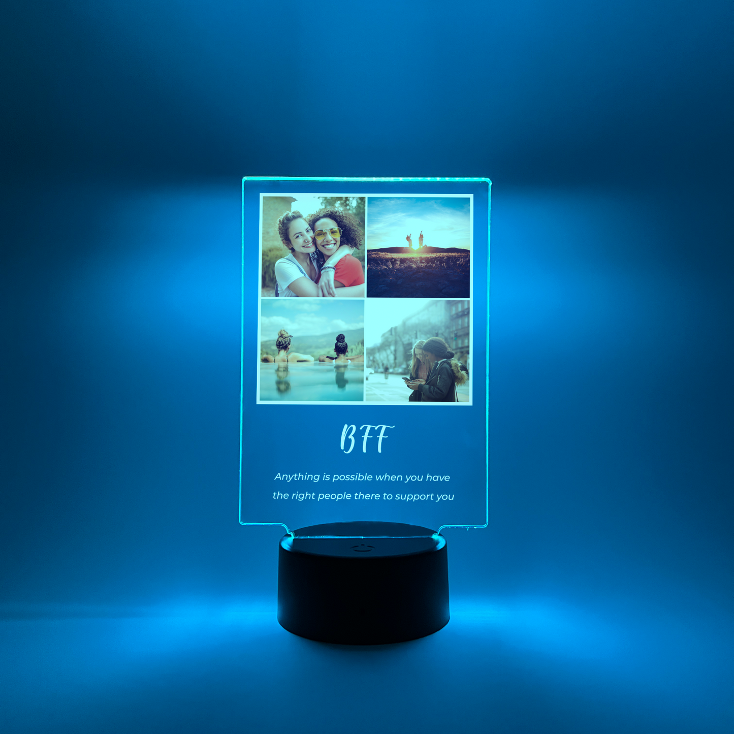Personalized 4 Picture Custom Collage LED Night Light Up-Christmas, Family Gift