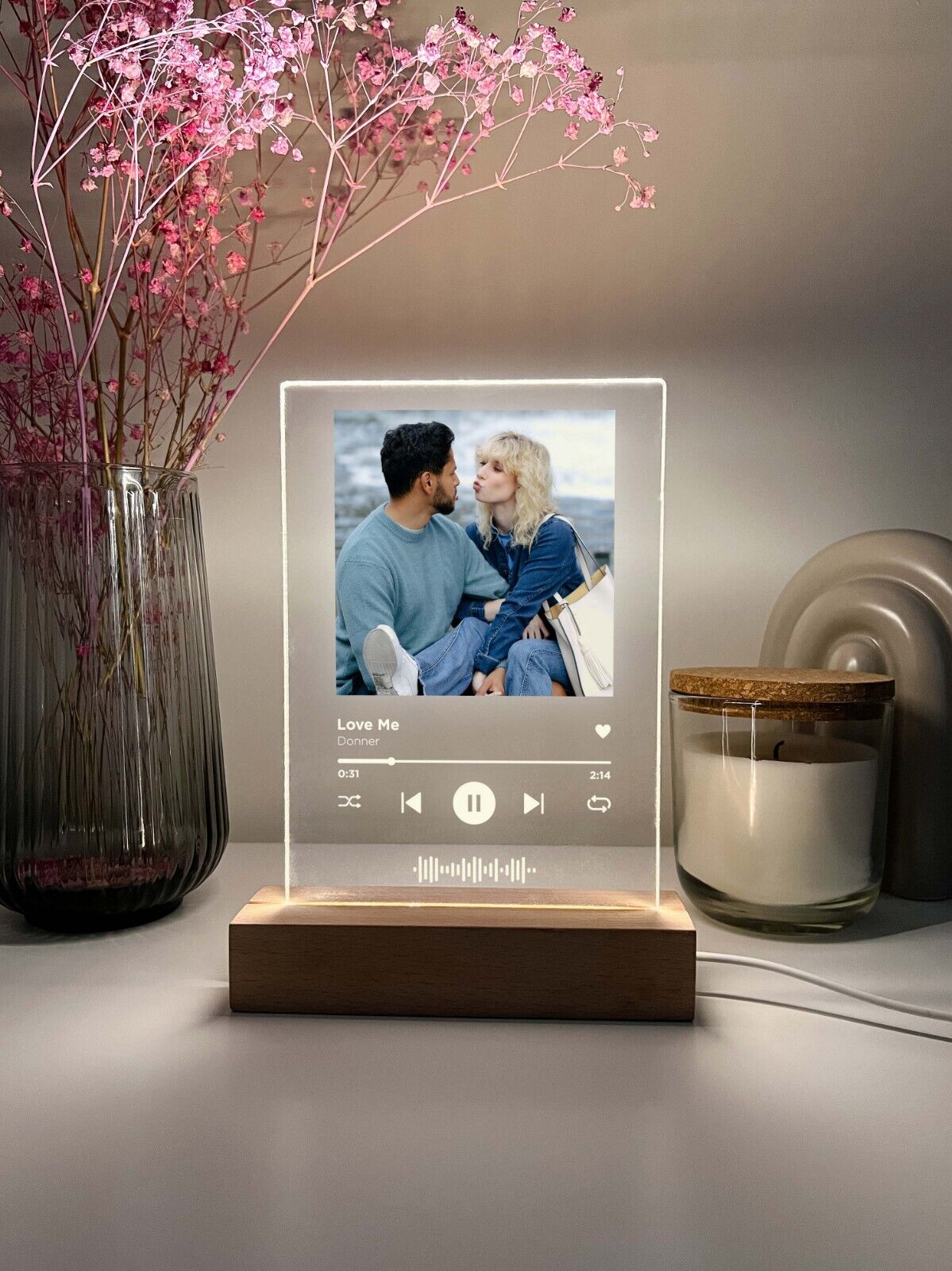 Personalized LED Light Up Spotify Song Couple Anniversary Wedding Holiday Gift