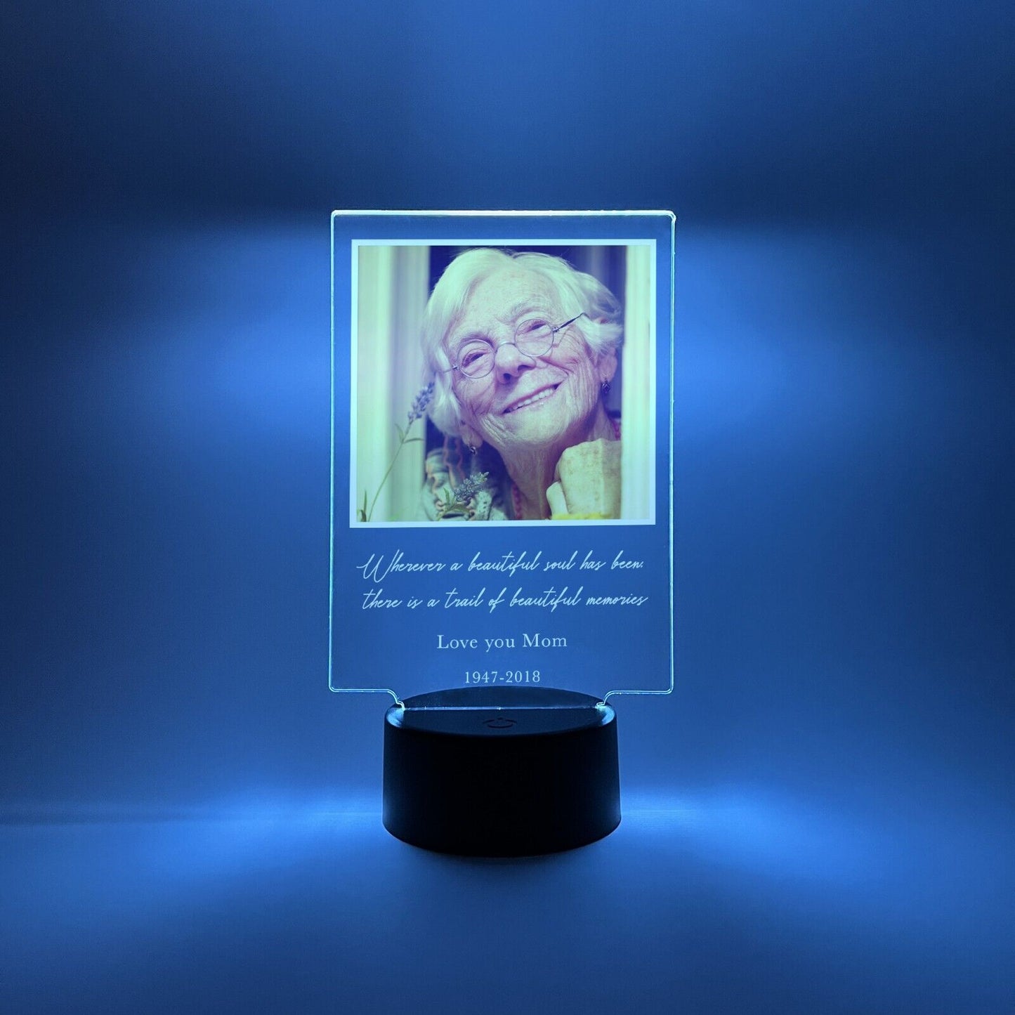 PERSONALIZED Grievance RGB In Loving Memory Light Up Custom Stand Sympathy Gift