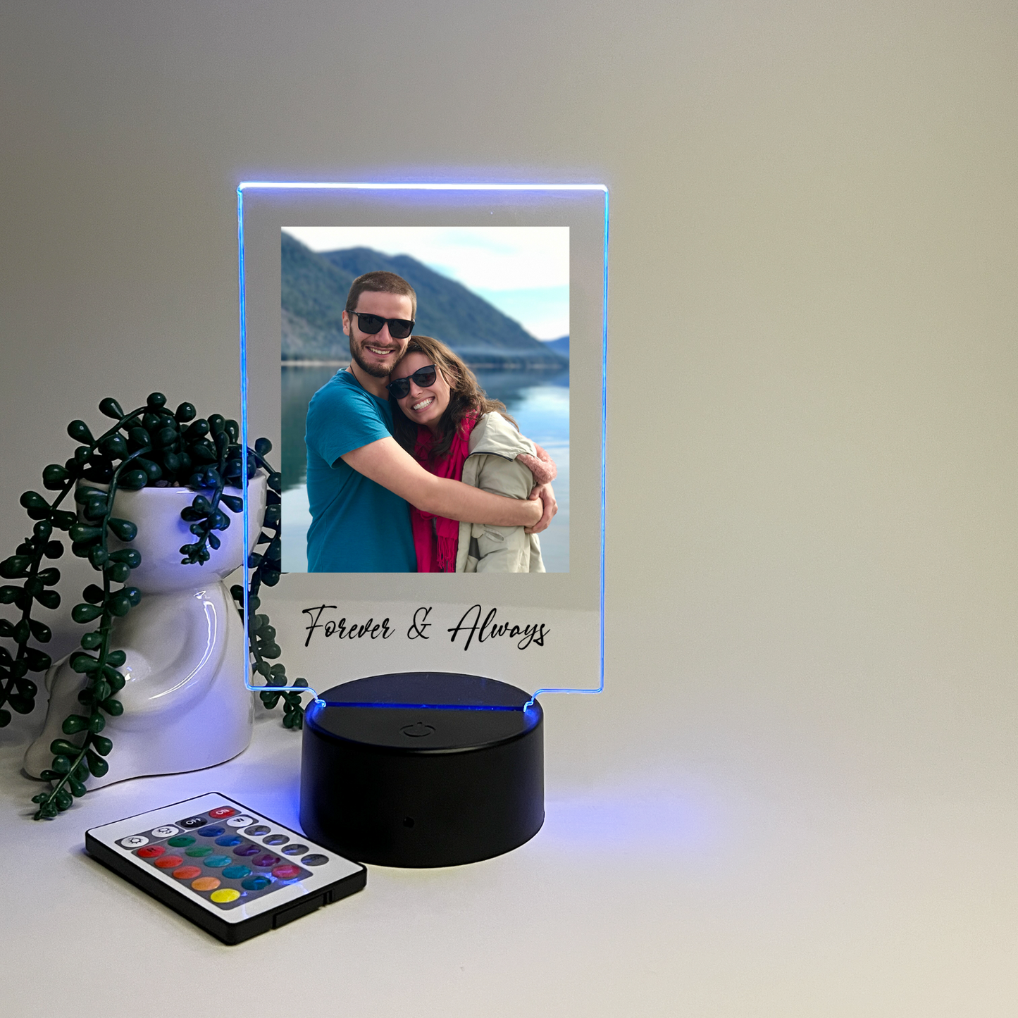 Custom Photo Picture Personalized LED Night Light Up - Engagement, Wedding, Gift