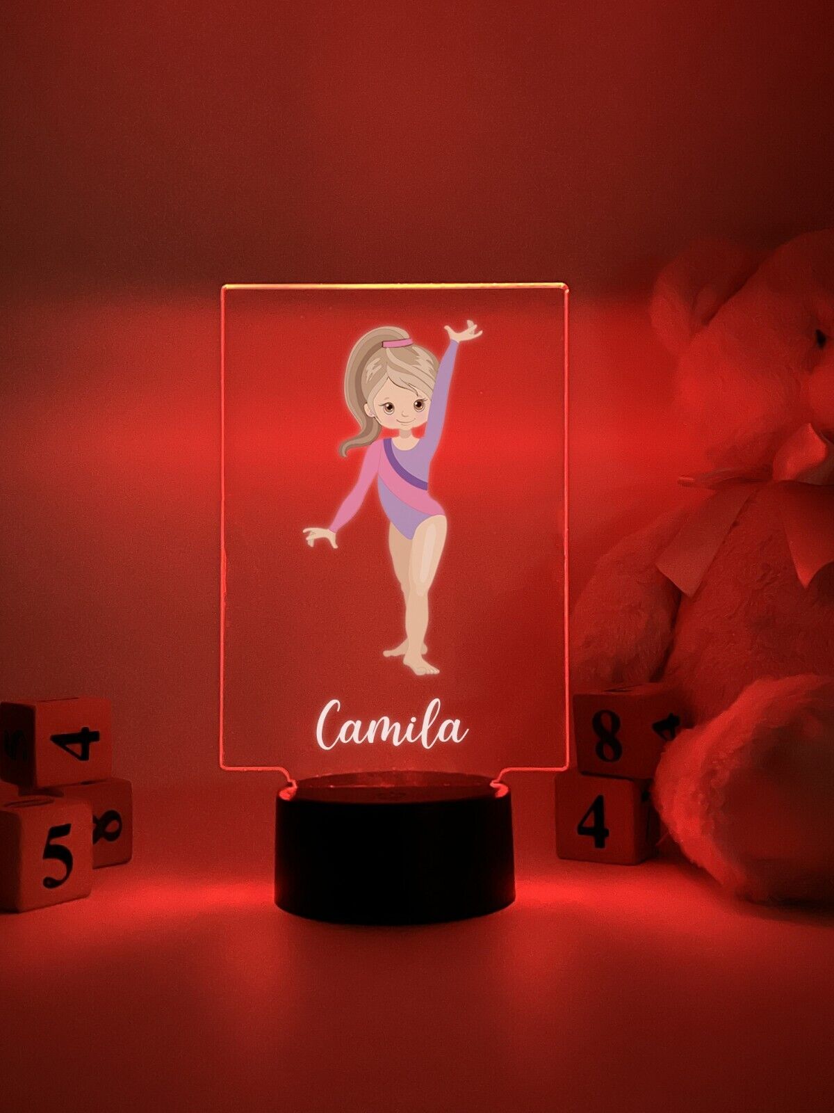 Personalized LED 16 Color Light Up Stand Gymnast Girls Sports Gift