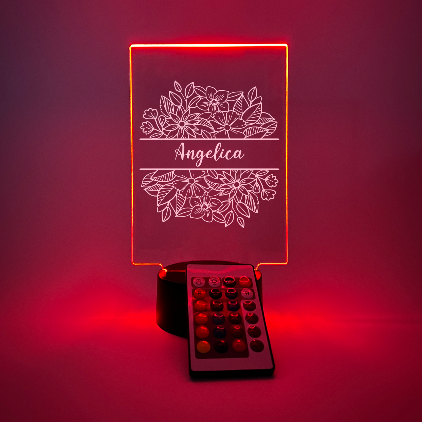 Personalized LED Light Up Wood Lamp Stand Ladies Mom Flowers Room Décor Gift
