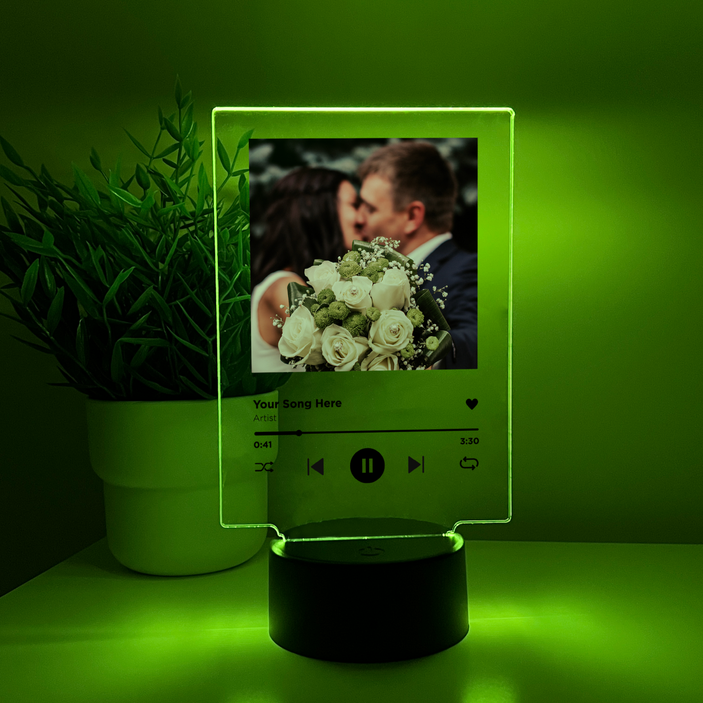 Personalized Photo Song Frame Lyrics Music Album LED Night Light Up & 16 Colors!