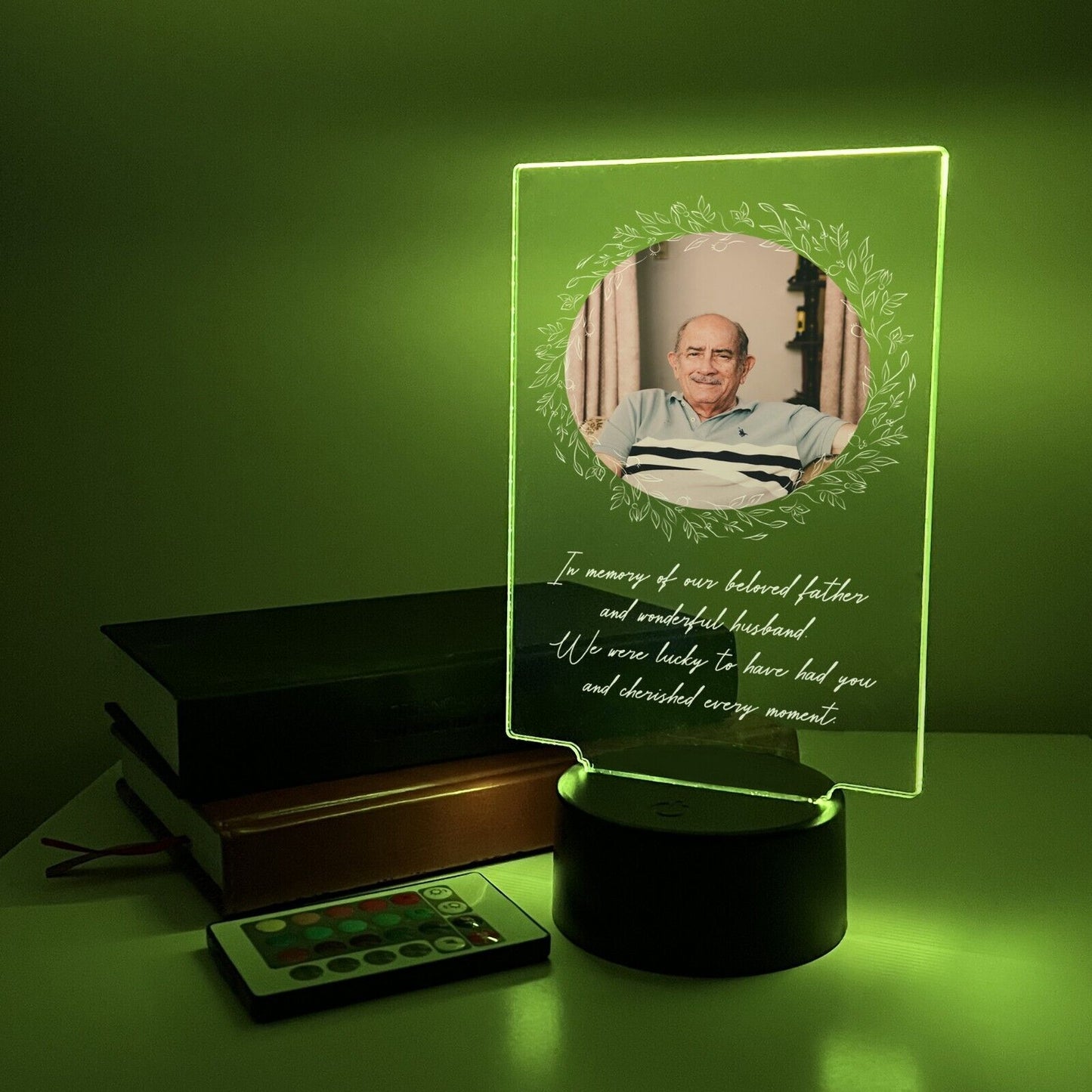 PERSONALIZED Grievance RGB Light LED Custom Photo Memorial Gift Sympathy Plaque