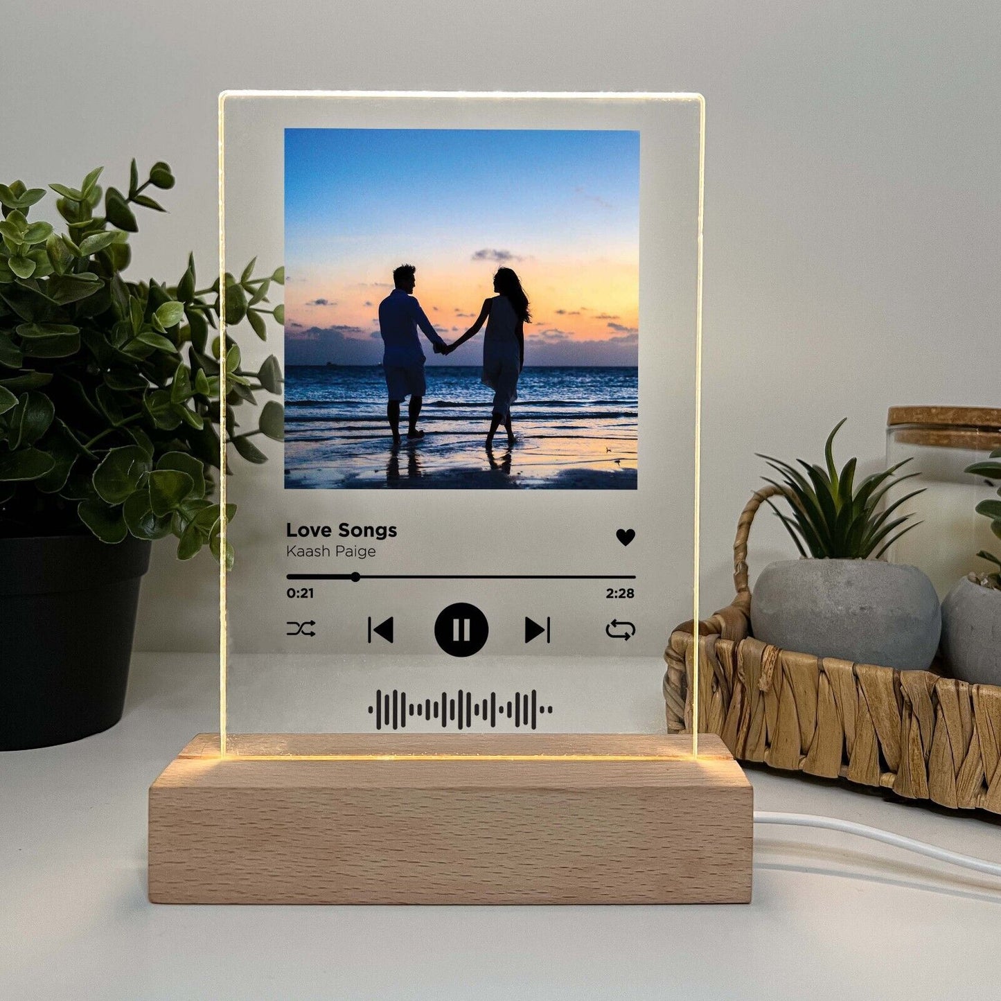 Personalized LED Light Up Spotify Song Couple Anniversary Wedding Holiday Gift