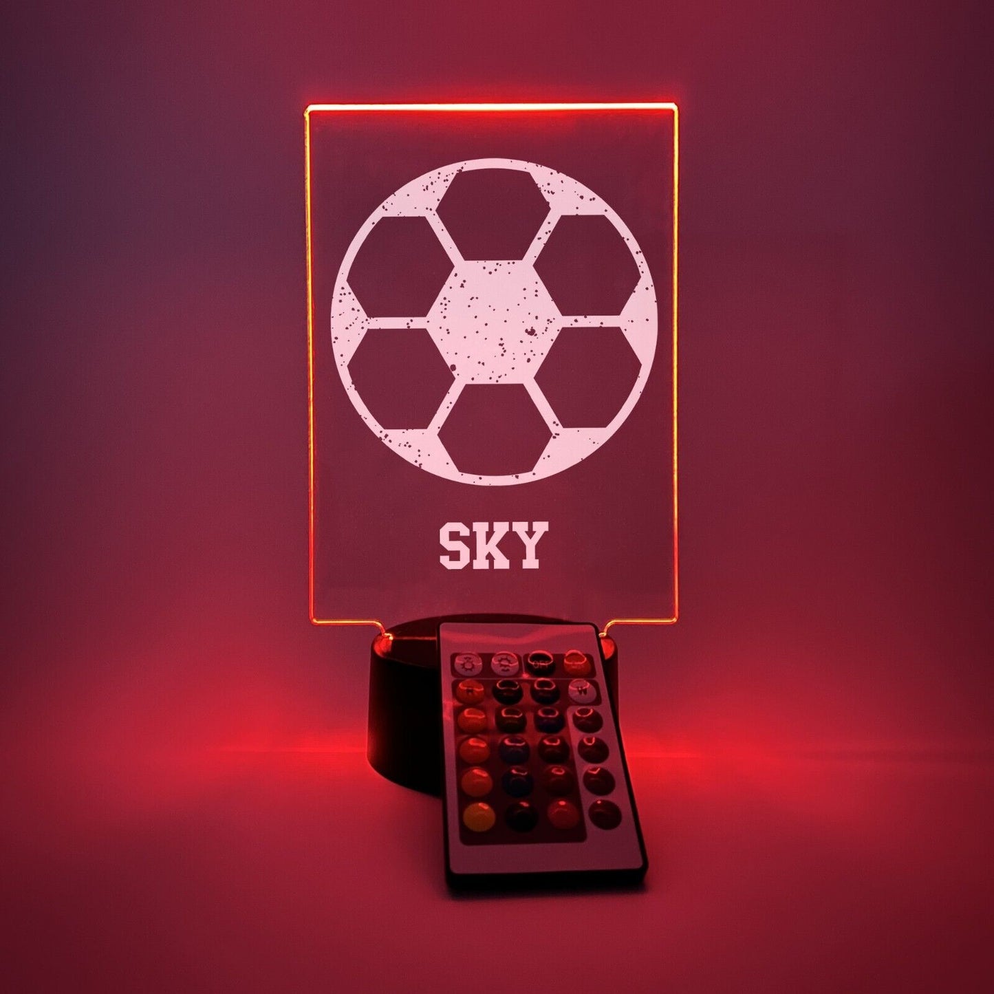 Personalized RGB Light Up Desk Lamp Stand Sports Soccer Baseball Hockey Football
