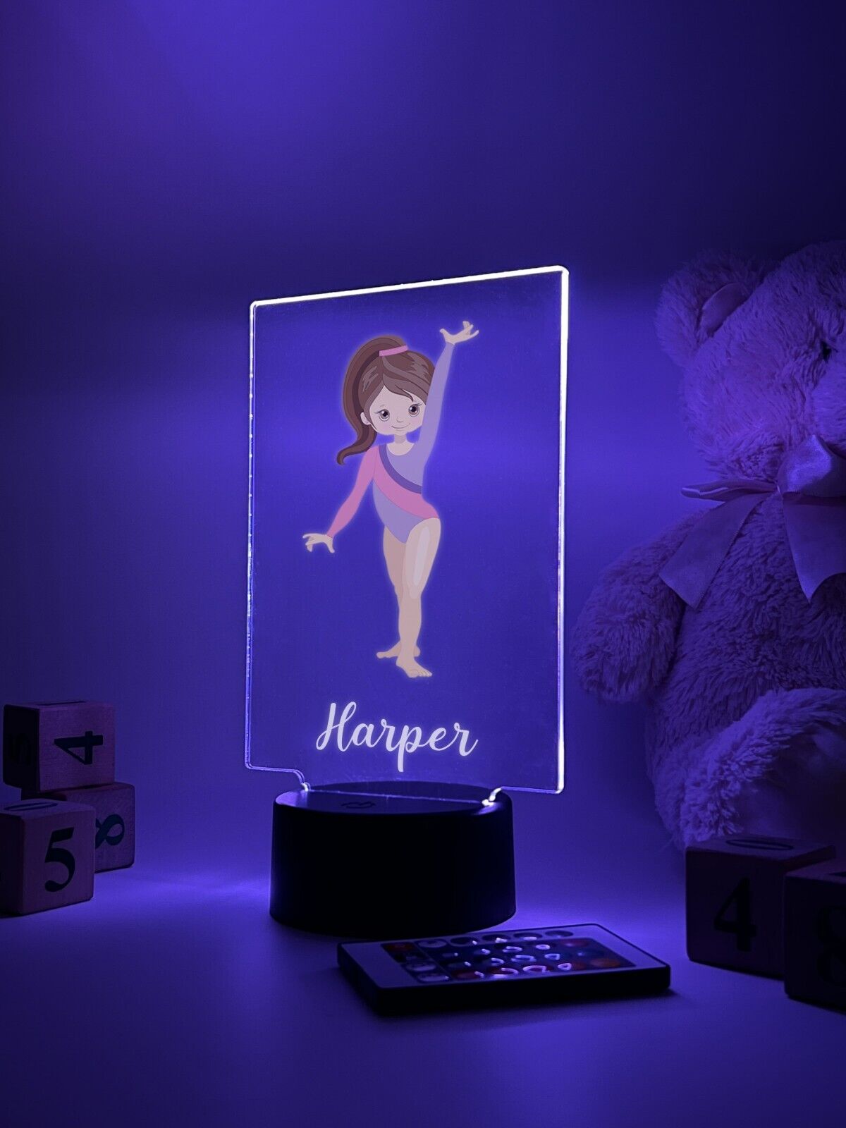 Personalized LED 16 Color Light Up Stand Gymnast Girls Sports Gift