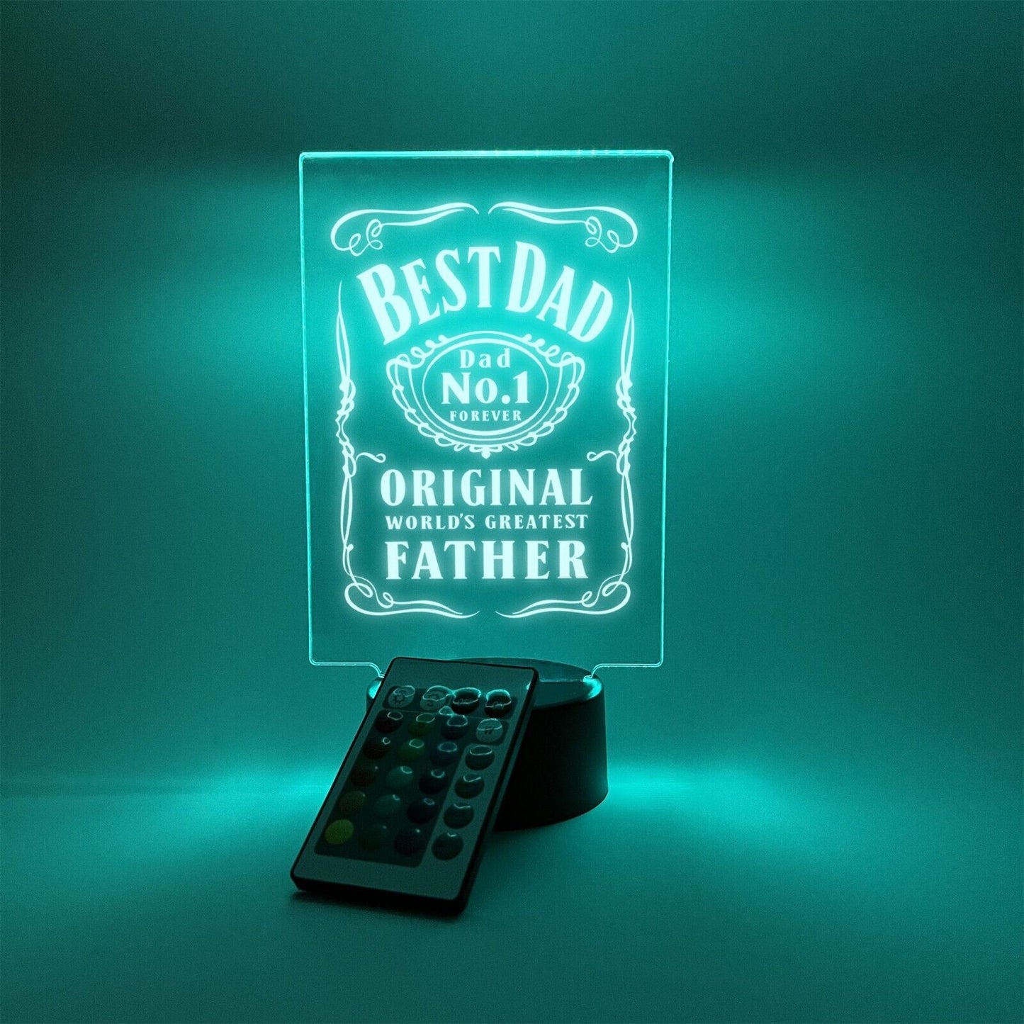 Personalized LED 16 Colors Light Up Stand Best Dad Father's Day Gift w/Remote