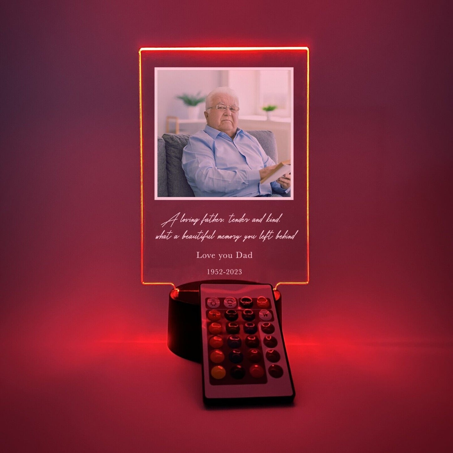 PERSONALIZED Grievance RGB In Loving Memory Light Up Custom Stand Sympathy Gift