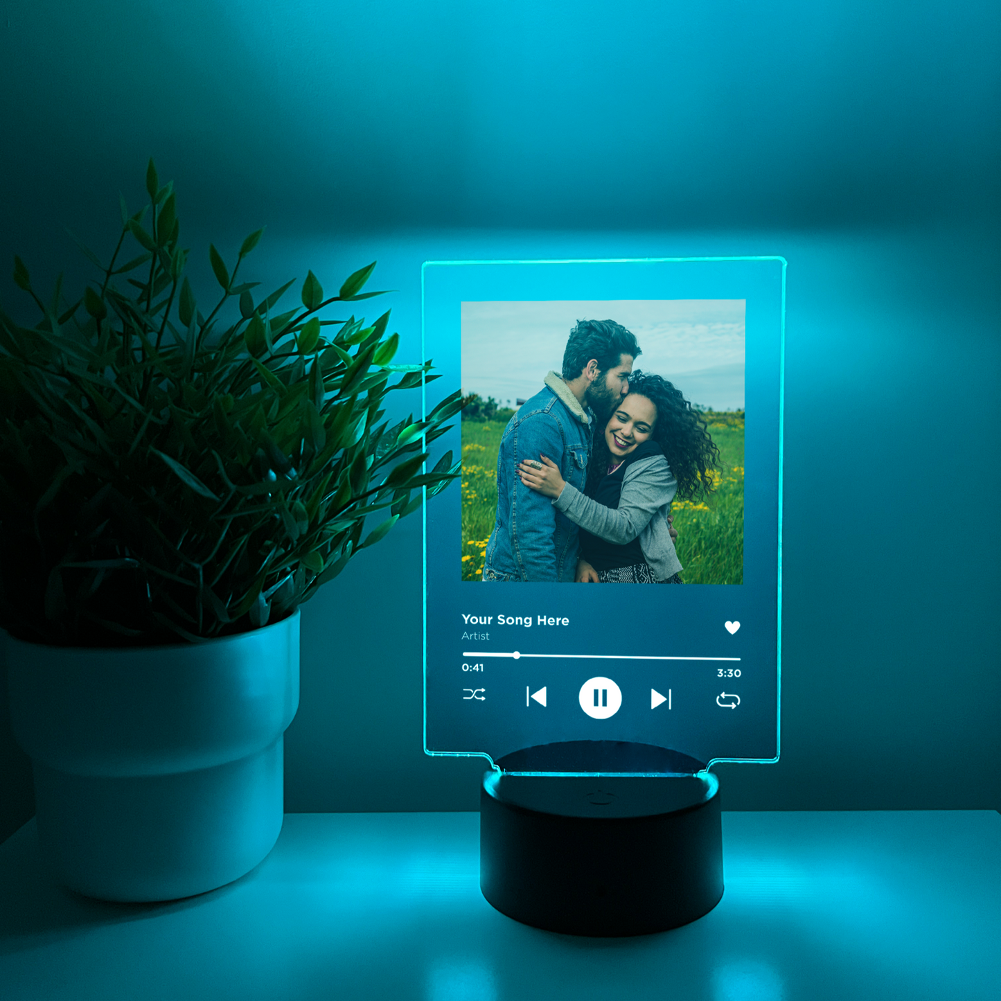 Personalized Photo Song Frame Lyrics Music Album LED Night Light Up & 16 Colors!