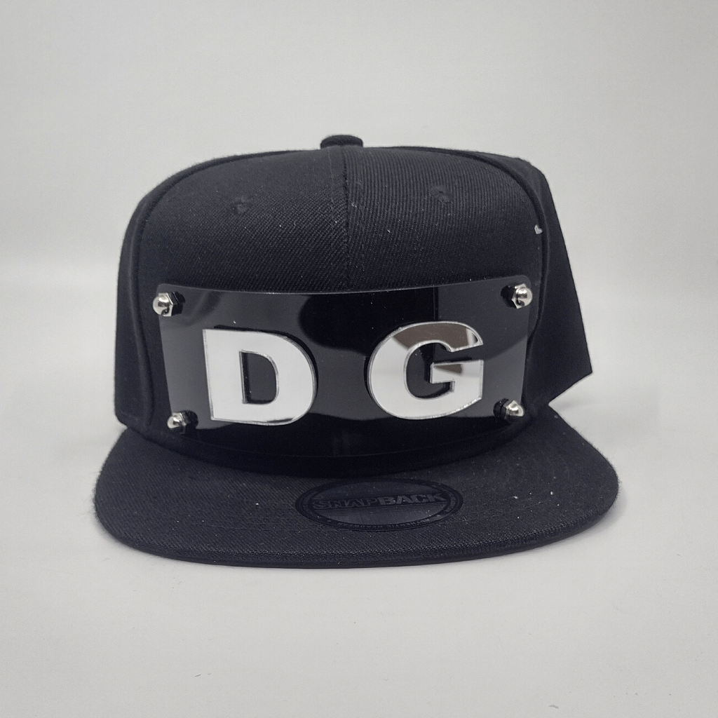 Black Custom Snapback Hat, Laser Cut Letters, Made to Order, Exclusive Creation