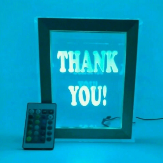 Tip Box Raffle Fund Raiser Donation Jar Fantastically Unique Eye Catching Personalized Engraved LED 16 Colors Changing 7"W x 8.5"H Container