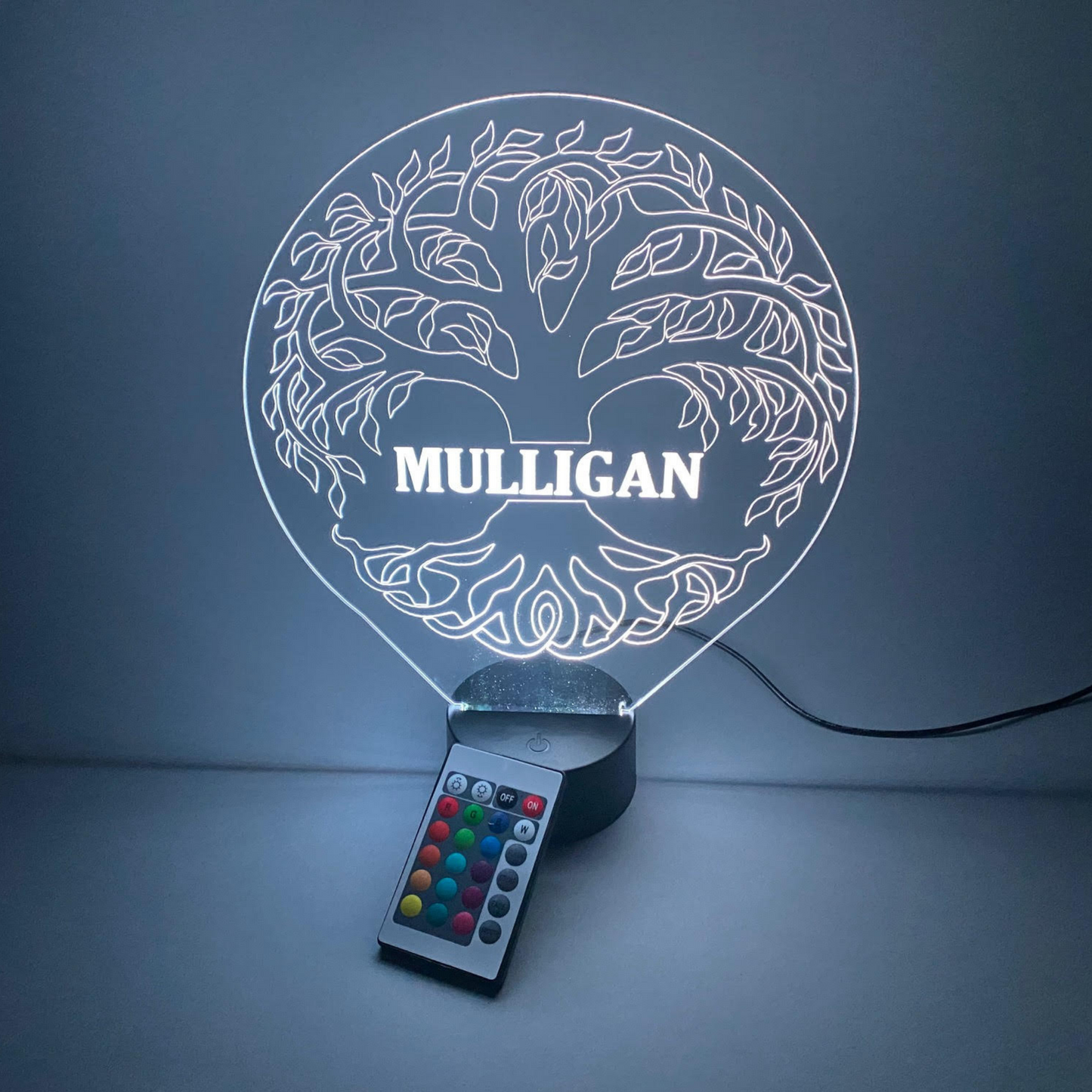 Tree of Life Family LED Tabletop Night Light Up Lamp, 16 Color options with Remote