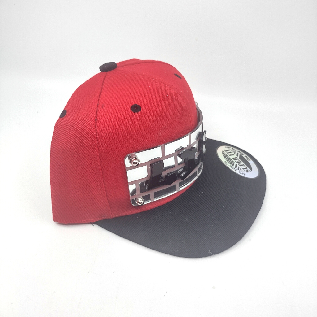 Red and Black Custom Snapback Hat, Laser Cut, Made to Order, Exclusive Creation