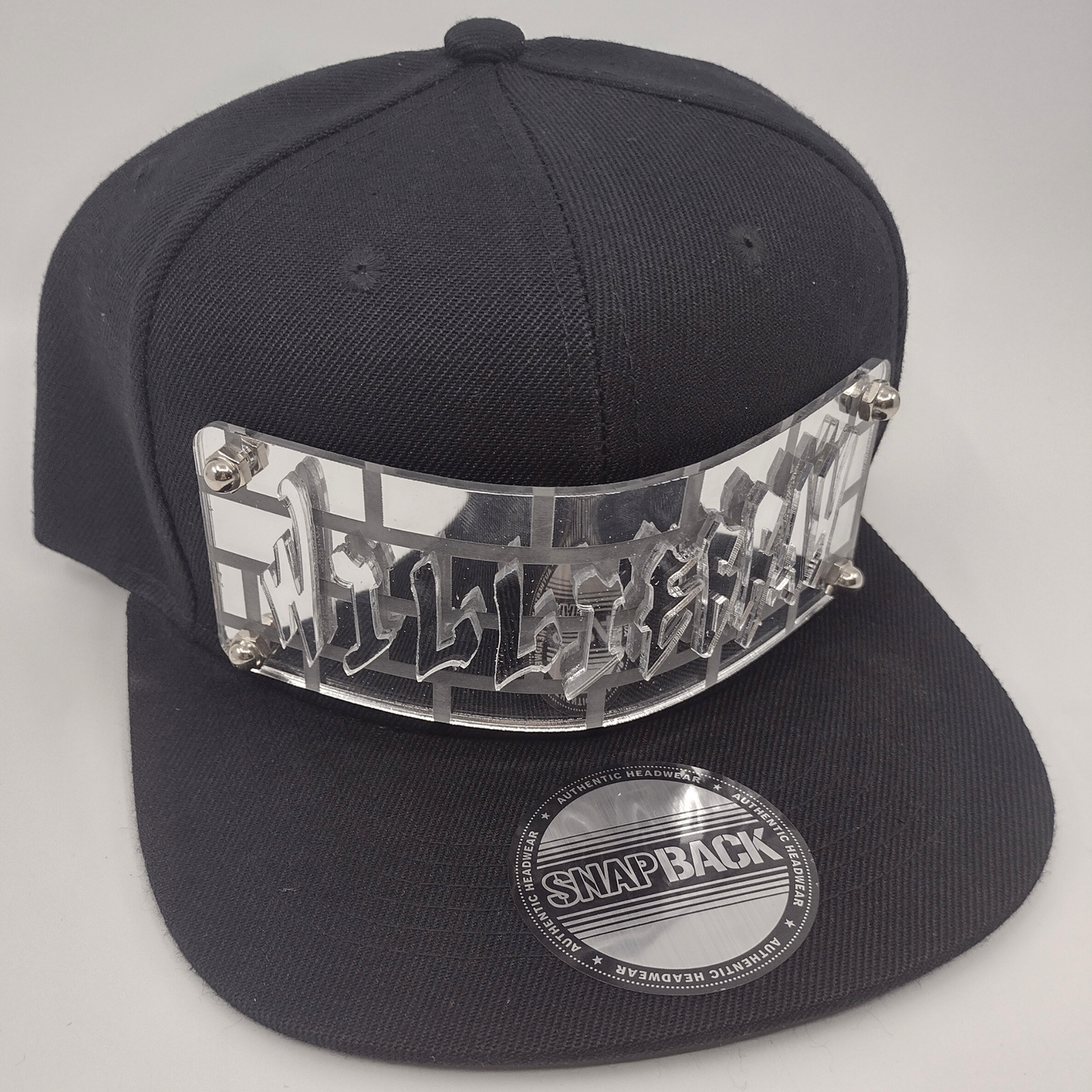 Black Custom Snapback Hat, Laser Cut Letters, Made to Order, Exclusive Creation