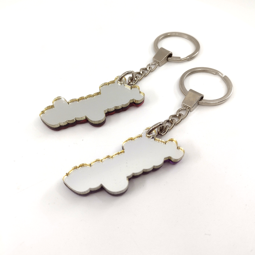 Custom Gold Name and Background Color Keychain