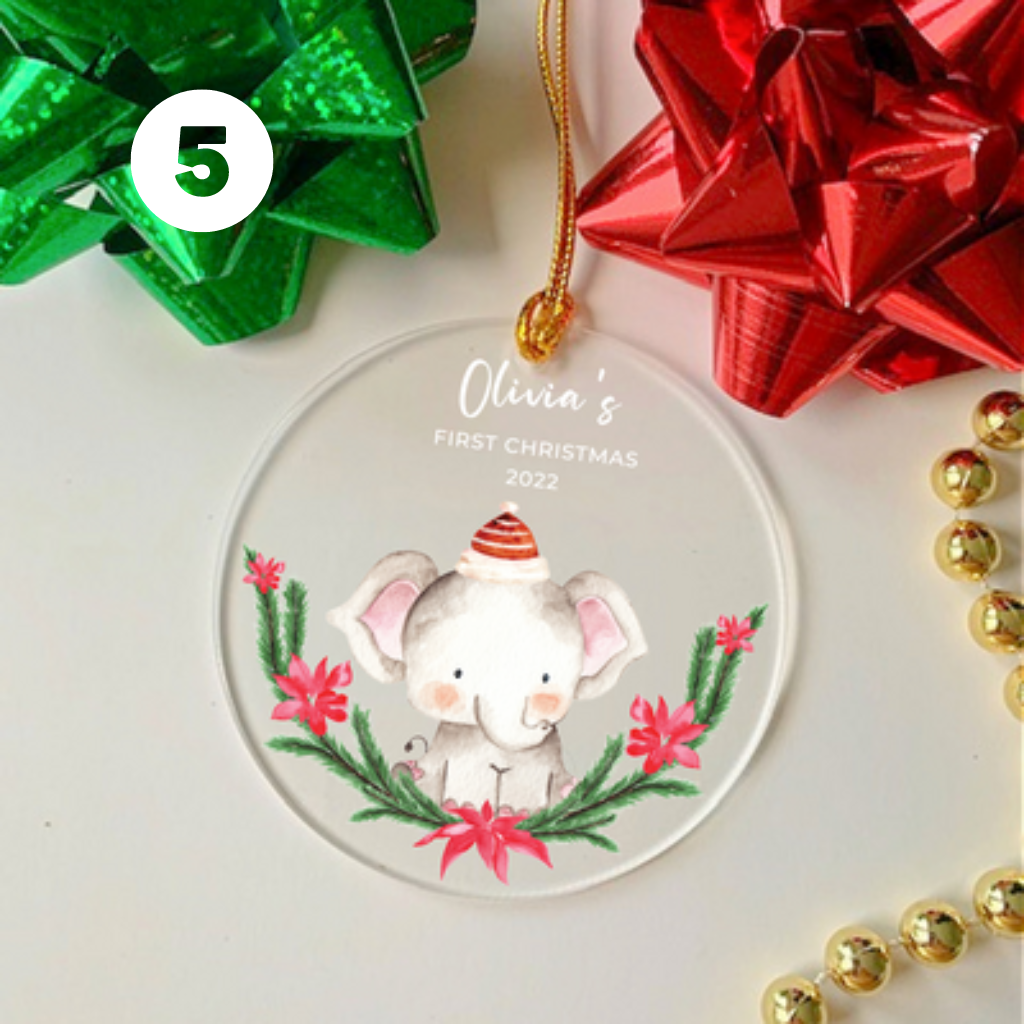 Baby's First Christmas Ornament with Personalized Engraved Name