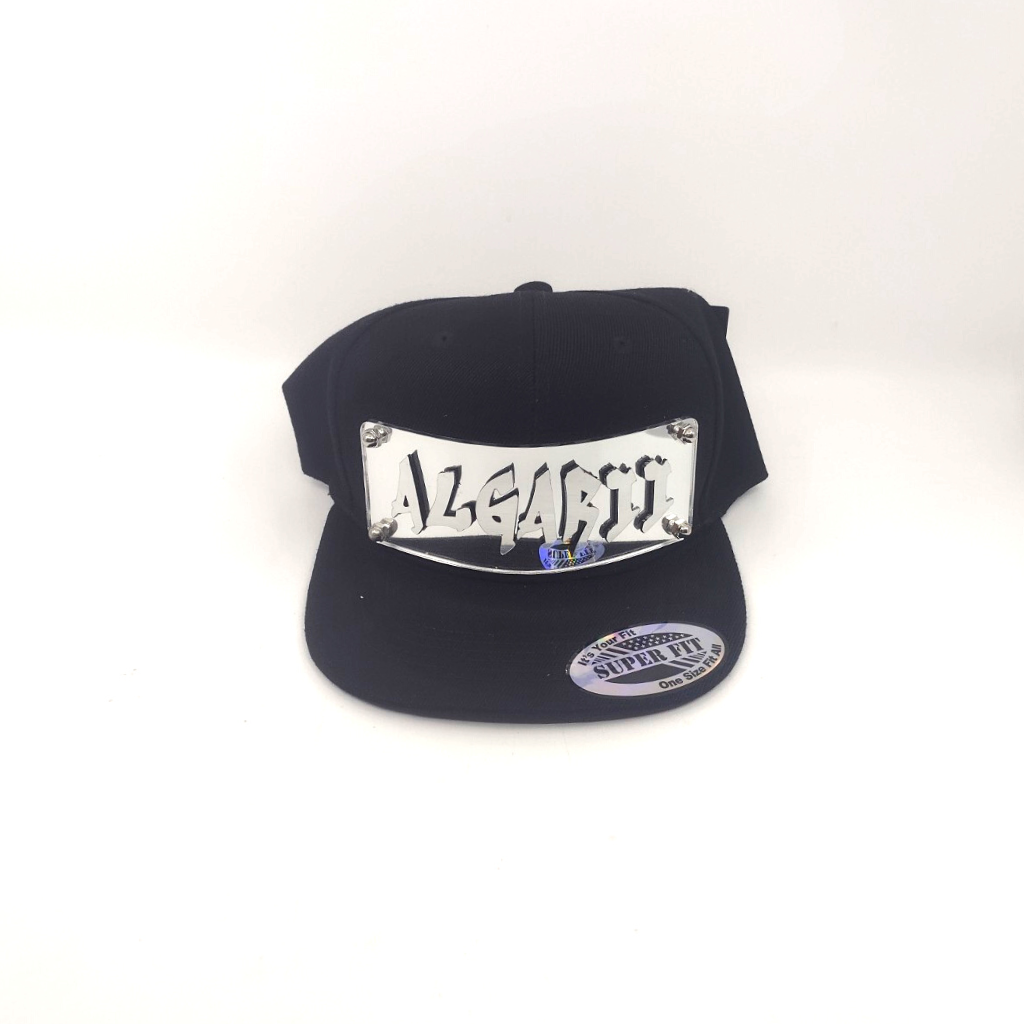 Black Custom Snapback Hat, Laser Cut Letters, Made to Order, Exclusive Creation