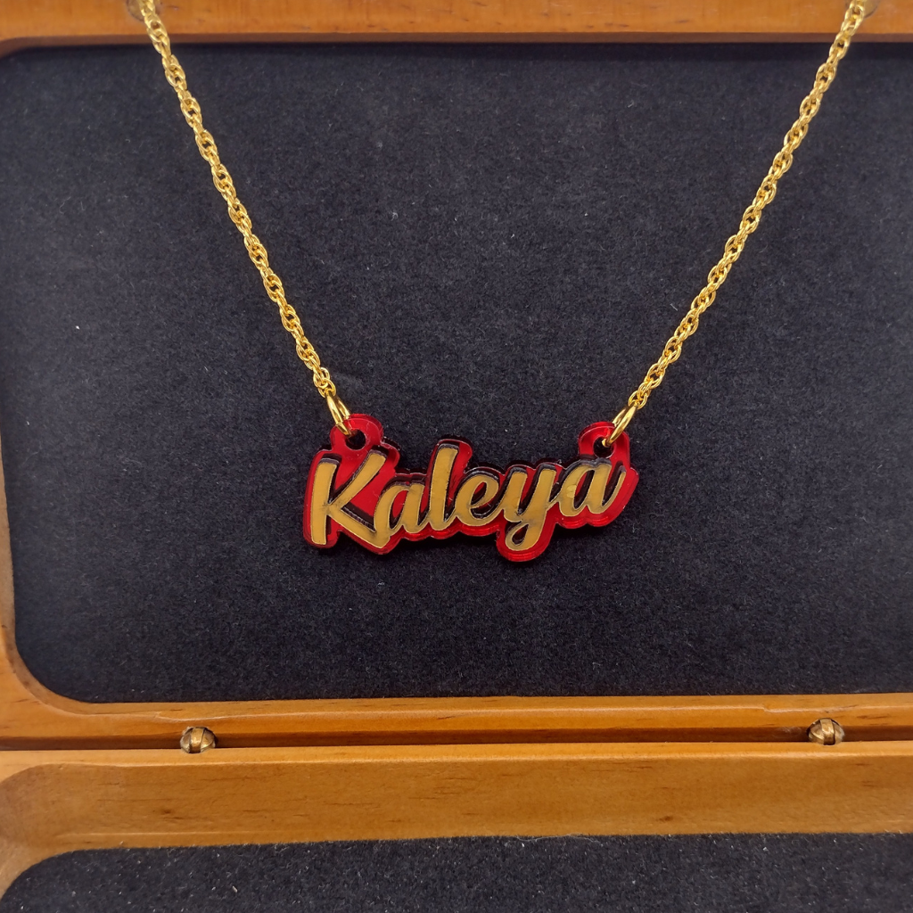 Custom Name and Background Necklace