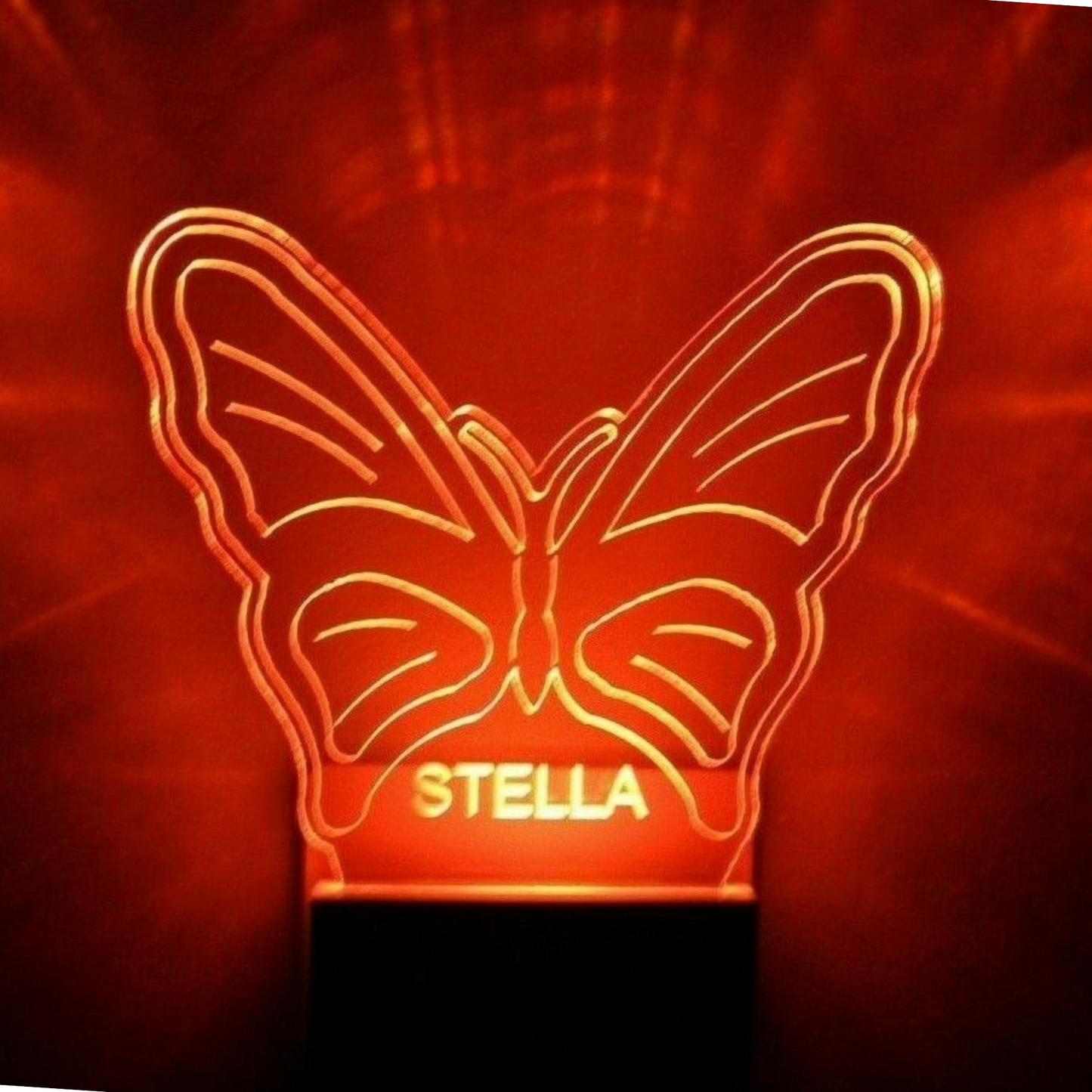 Butterfly Night Light Multi Color Personalized LED Wall Plug-in, Cool-Touch Smart Dusk to Dawn Sensor, Bedroom Hallway Bathroom