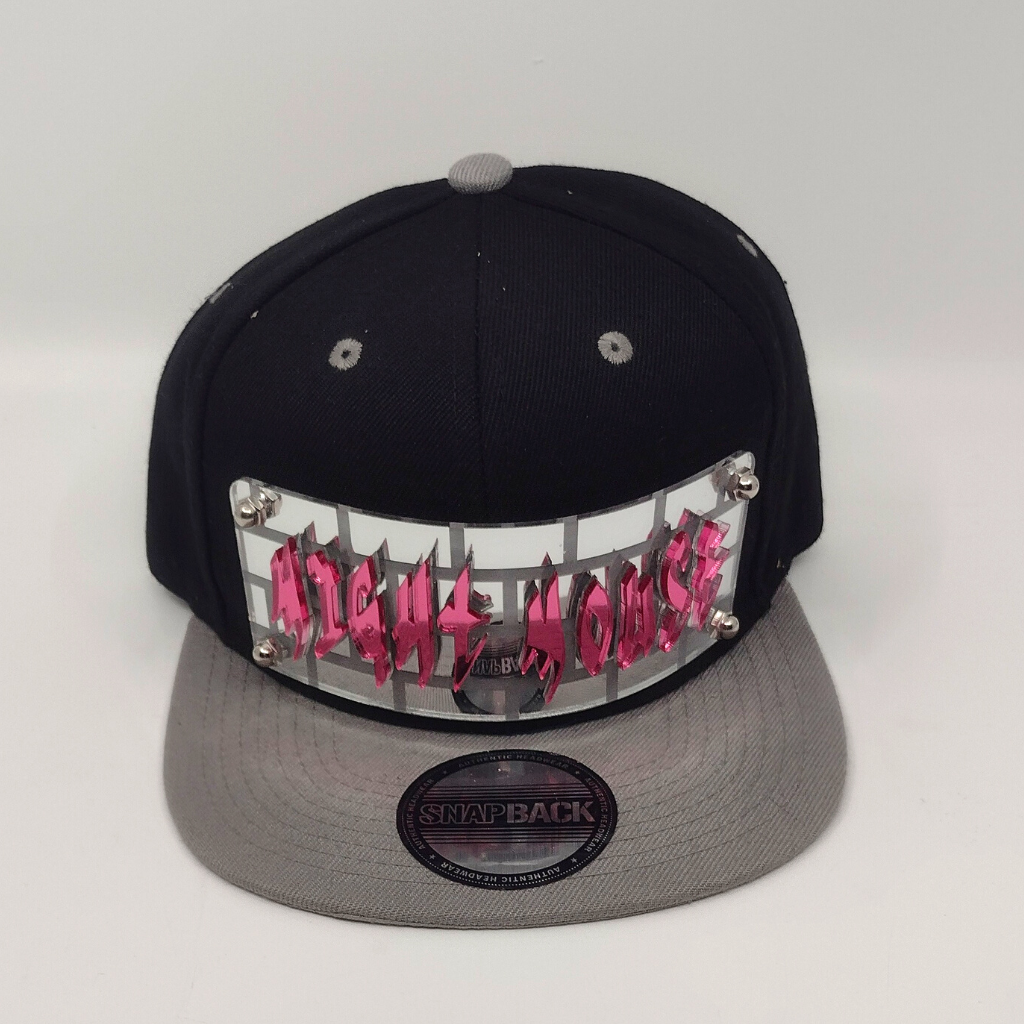 Black and Gray Custom Snapback Hat, Laser Cut, Made to Order, Exclusive Creation