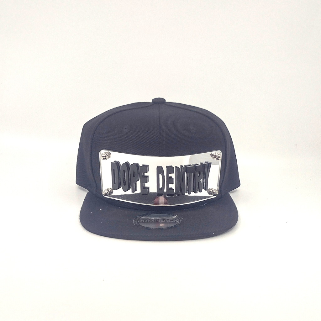 Black Custom Snapback Hat, Laser Cut Letters, Made to Order, Exclusive Creation