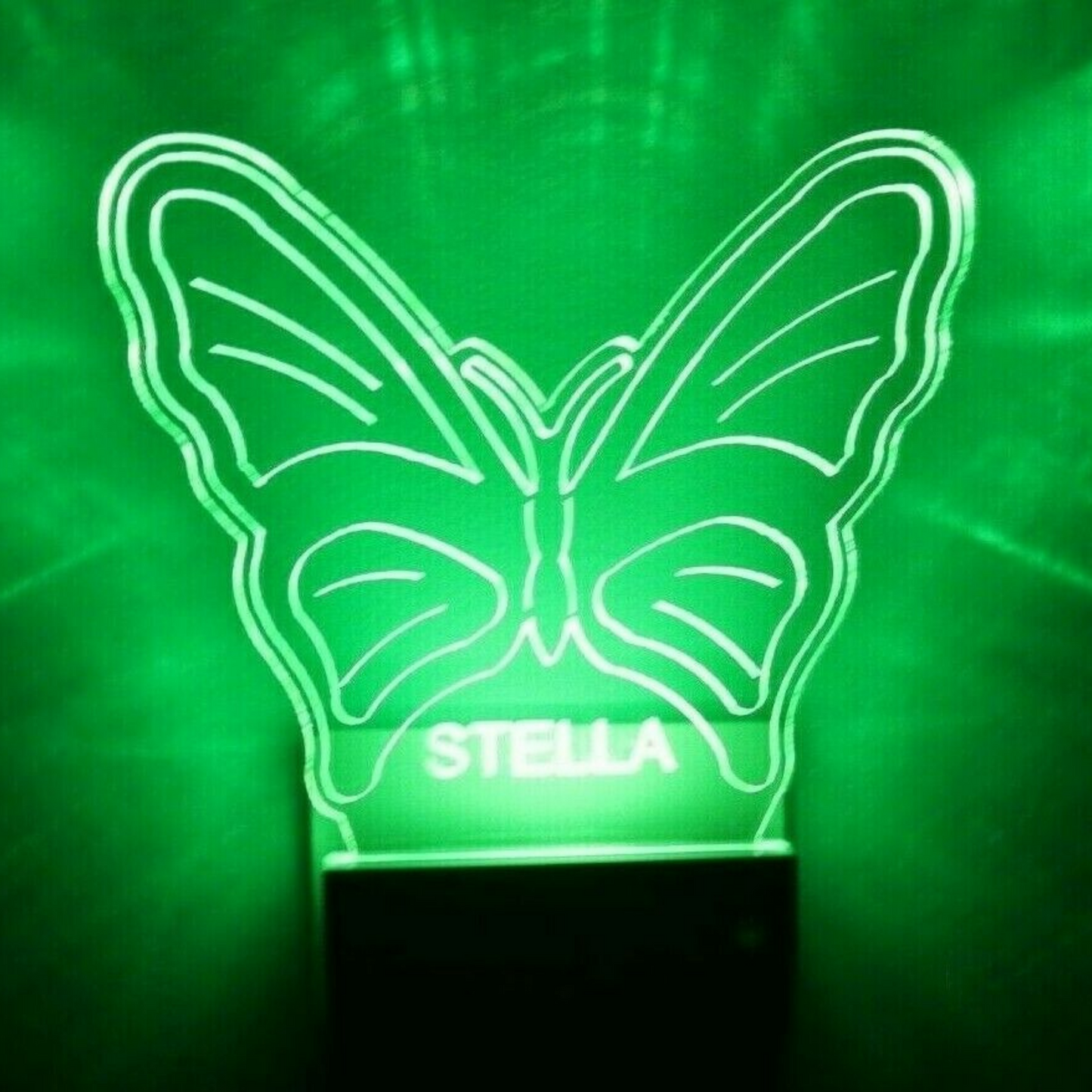 Butterfly Night Light Multi Color Personalized LED Wall Plug-in, Cool-Touch Smart Dusk to Dawn Sensor, Bedroom Hallway Bathroom