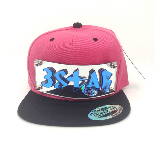 Pink and Black Custom Snapback Hat, Laser Cut, Made to Order, Exclusive Creation