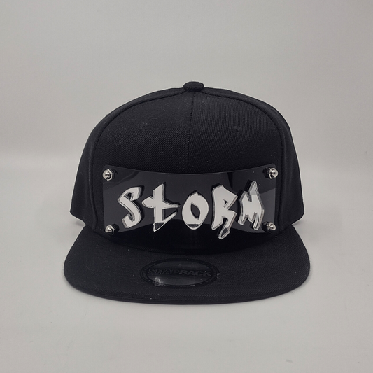 Black Custom Snapback Hat, Laser Cut, Made to Order, Exclusive Creation