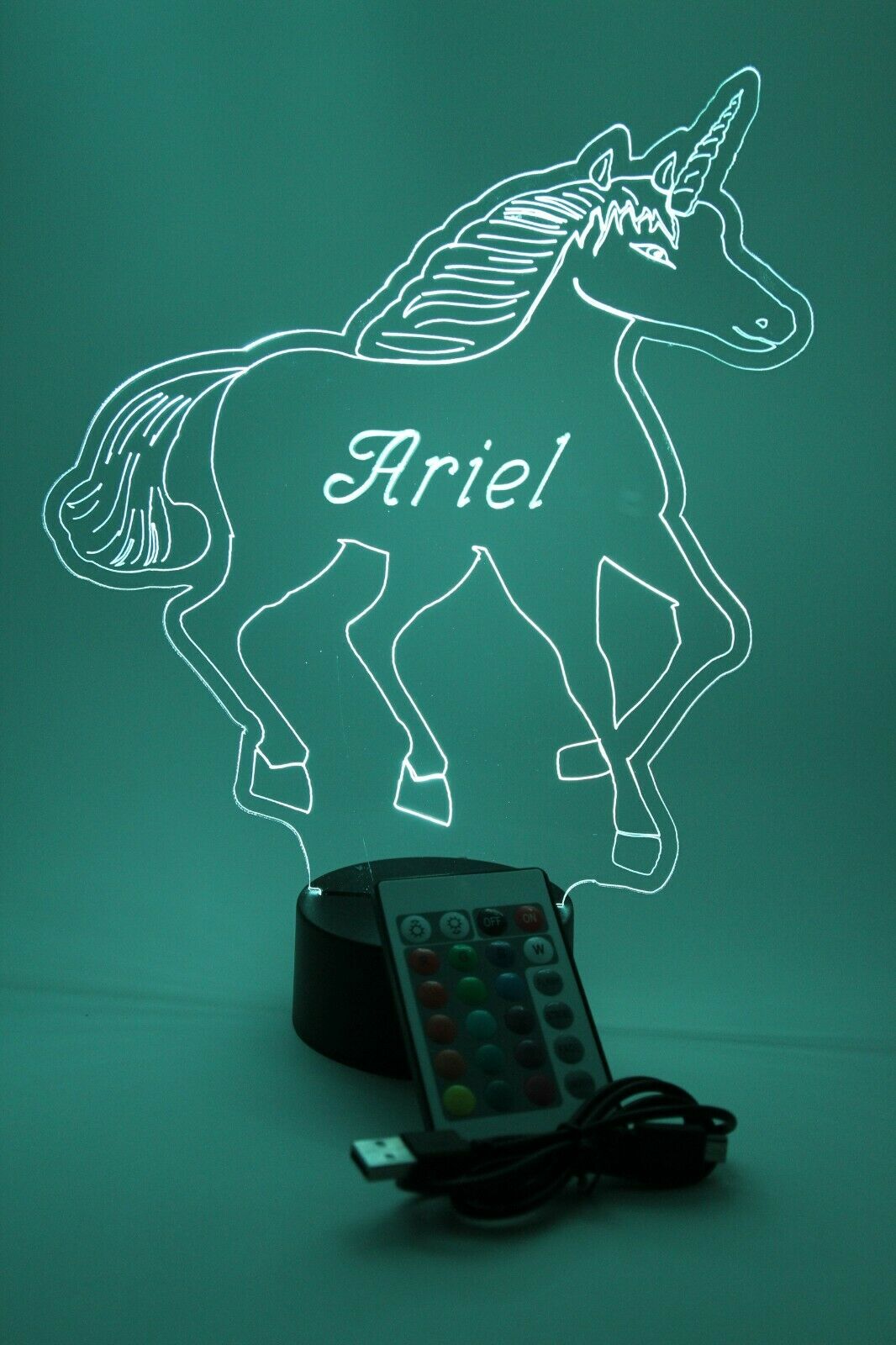 Unicorn LED Tabletop Nightlight Up Lamp, 16 Color Changing Options with Remote