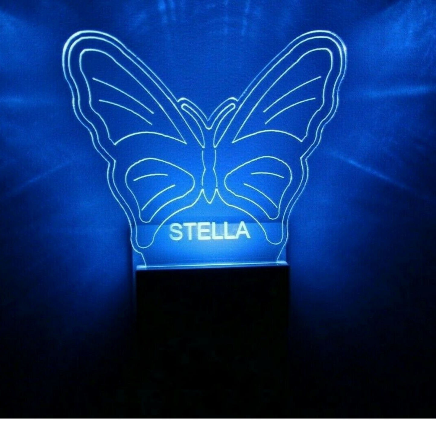 Butterfly Night Light Multi Color Personalized LED Wall Plug-in, Cool-Touch Smart Dusk to Dawn Sensor, Bedroom Hallway Bathroom