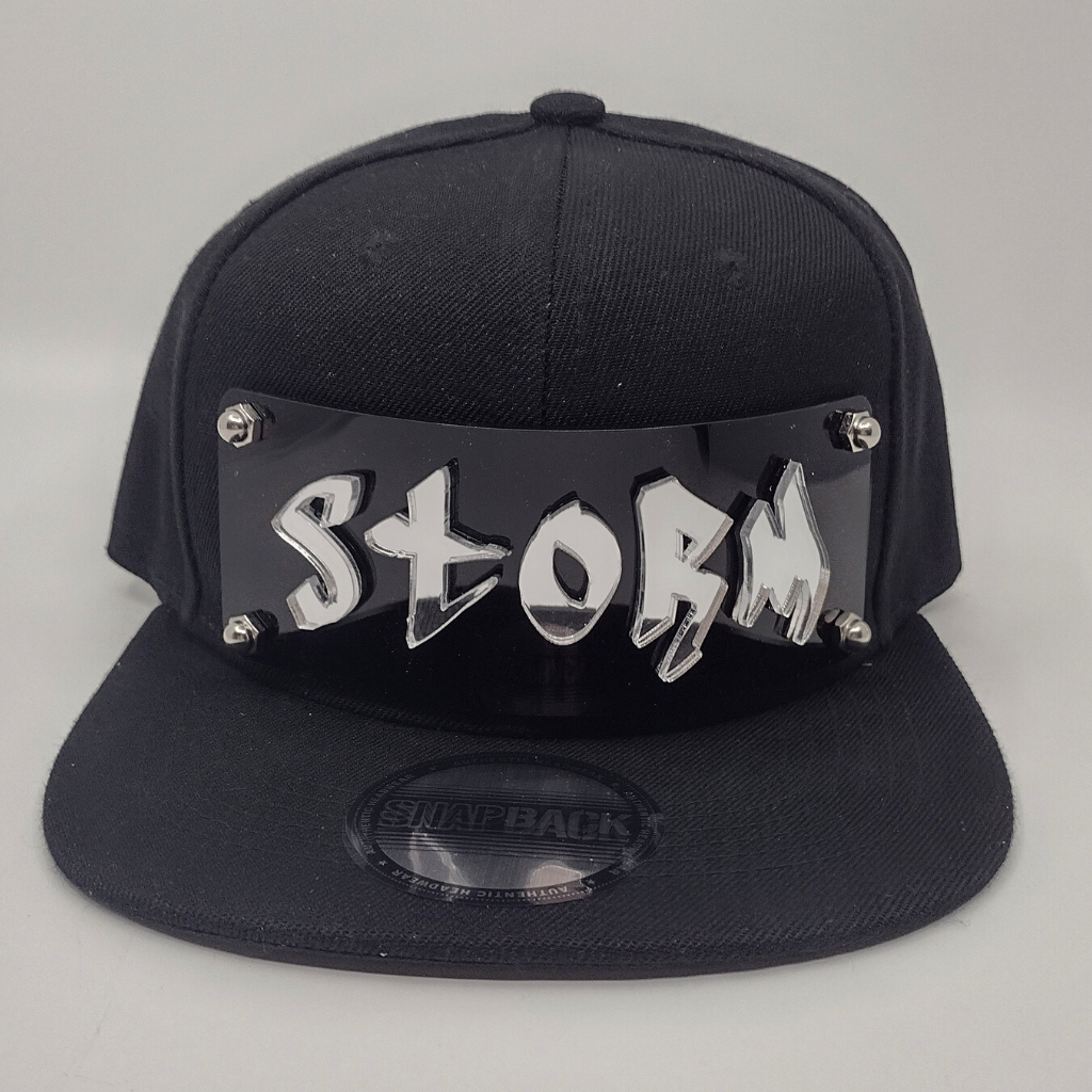 Black Custom Snapback Hat, Laser Cut, Made to Order, Exclusive Creation