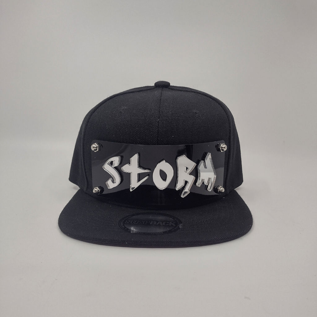 Black Custom Snapback Hat, Laser Cut, Made to Order, Exclusive Creation
