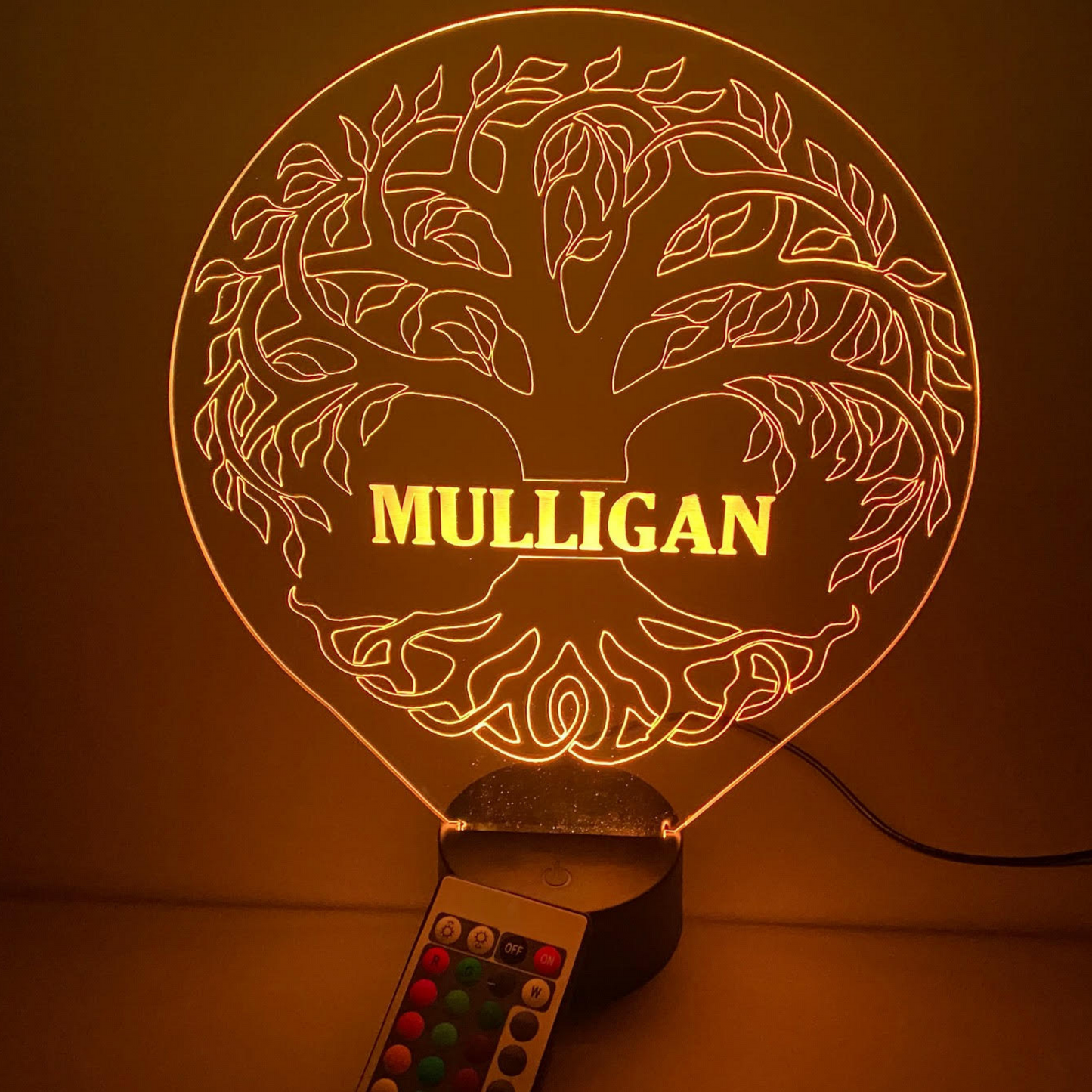 Tree of Life Family LED Tabletop Night Light Up Lamp, 16 Color options with Remote