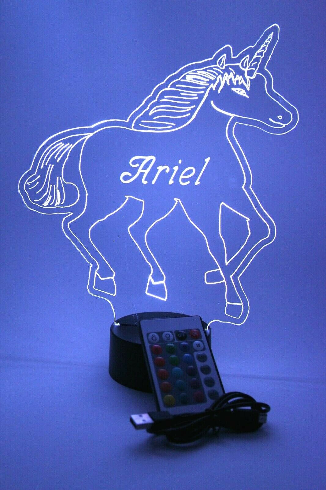 Unicorn LED Tabletop Nightlight Up Lamp, 16 Color Changing Options with Remote