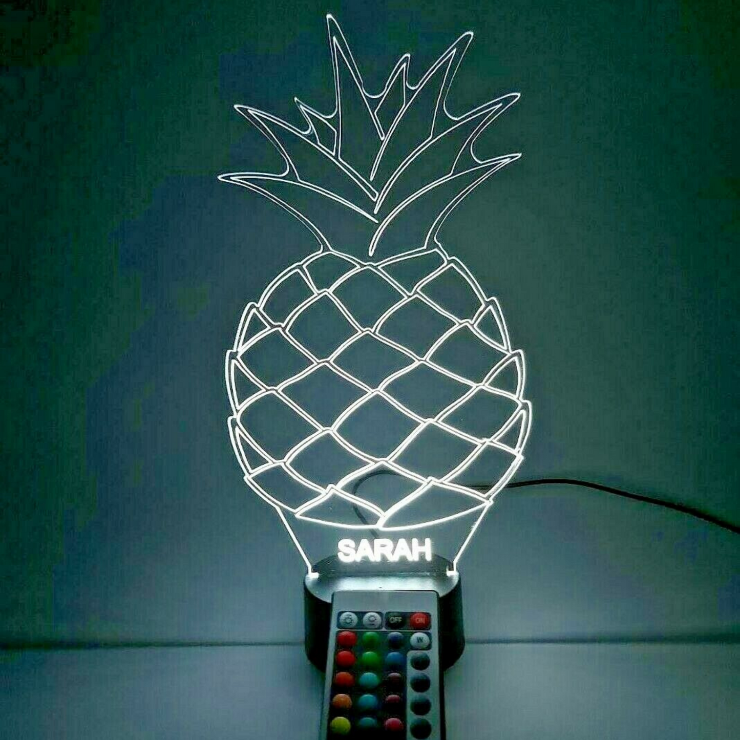 Pineapple Fruit LED Tabletop Night Light Up Lamp, 16 Color options with Remote